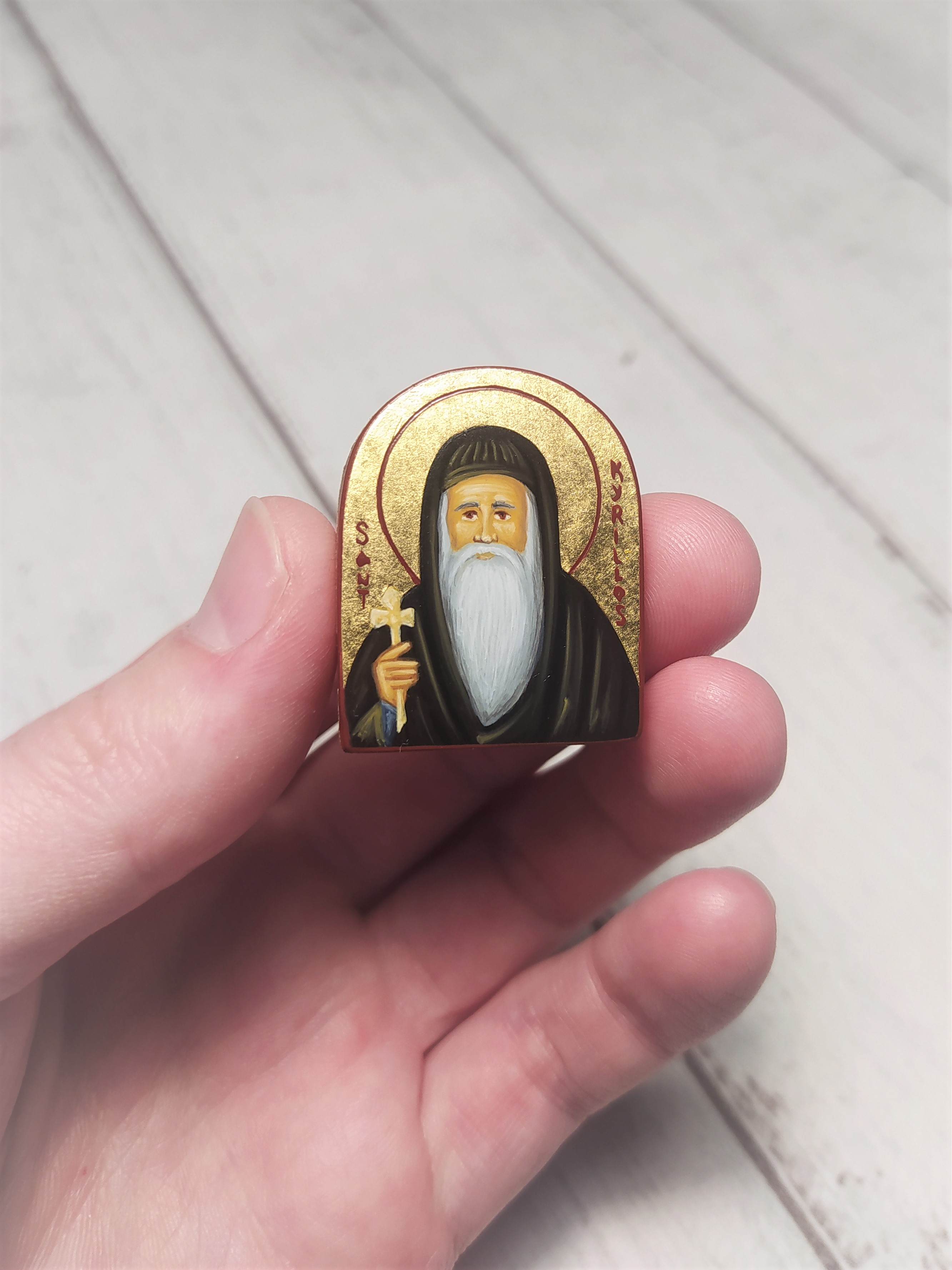 Saint Kyrillos Orthodox icon for travellers Orthodox ico Inspire