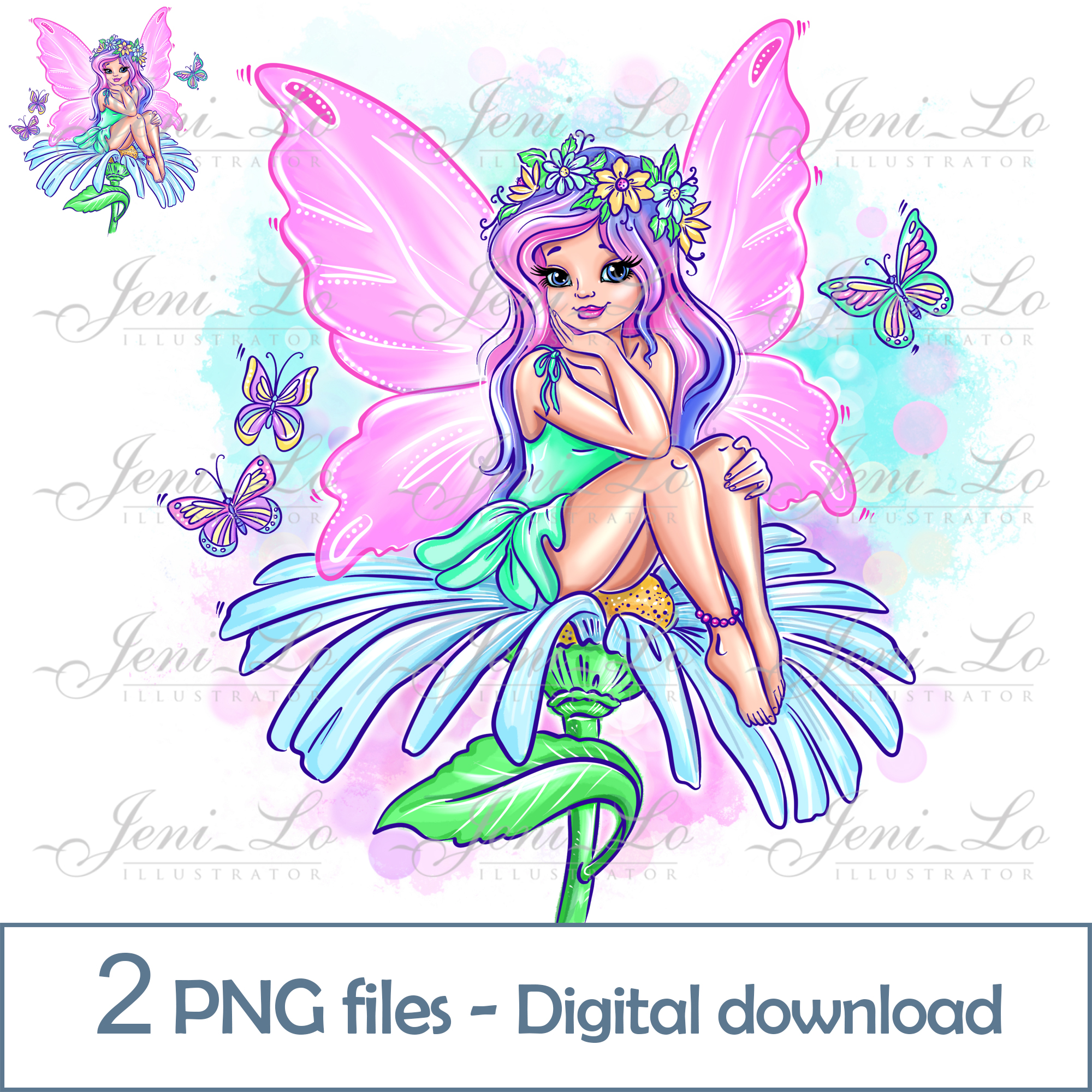 Baby Fairy Flower 2 PNG files Little Princess Clipart Flower | Inspire ...