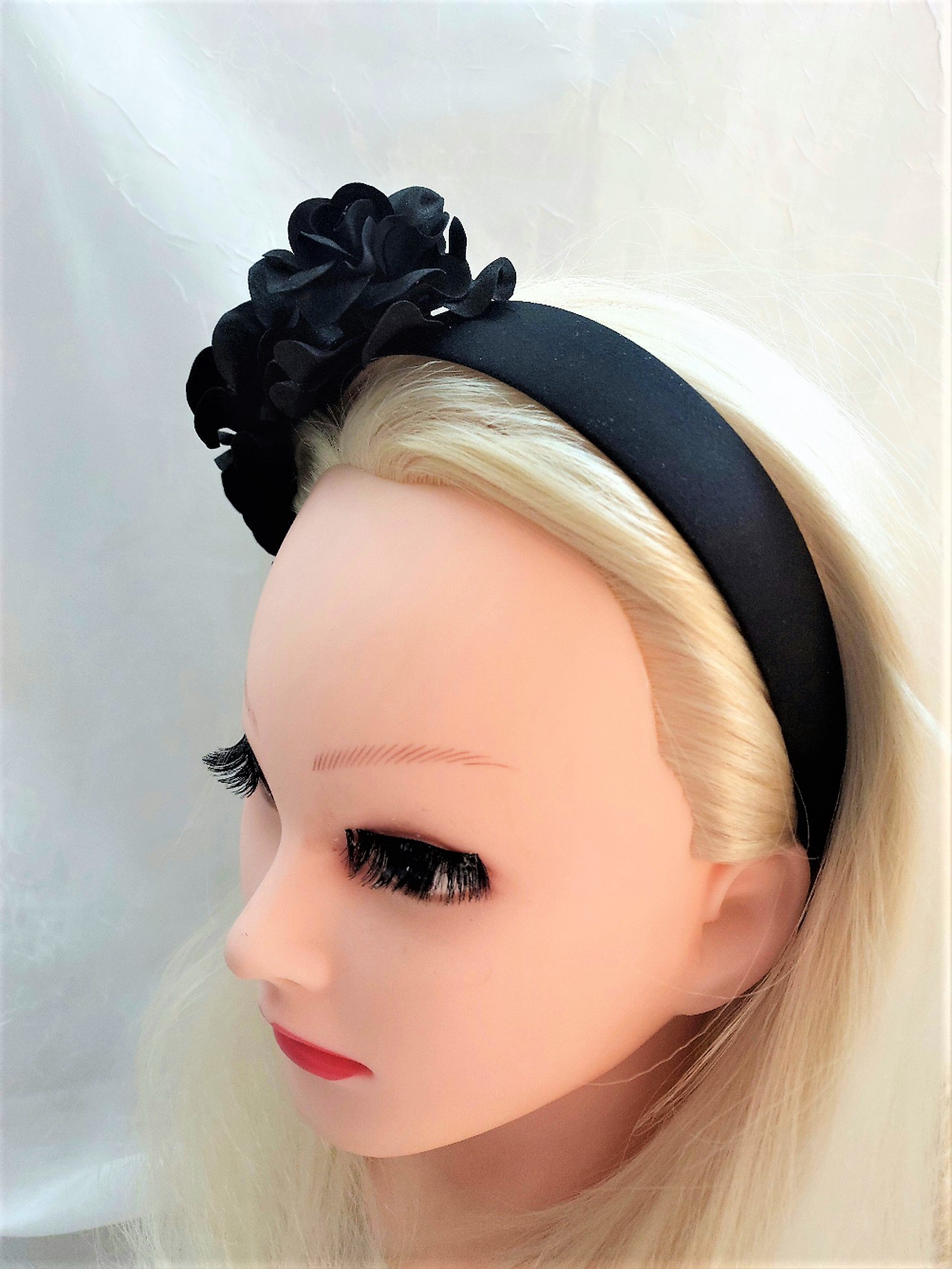 Black flower headband, Black Floral Headpiece, Black Rose he Inspire