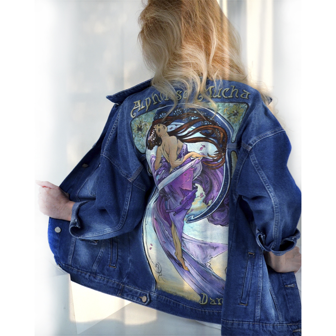 Denim jacket women, hand painted denim jacket, designer jack Inspire
