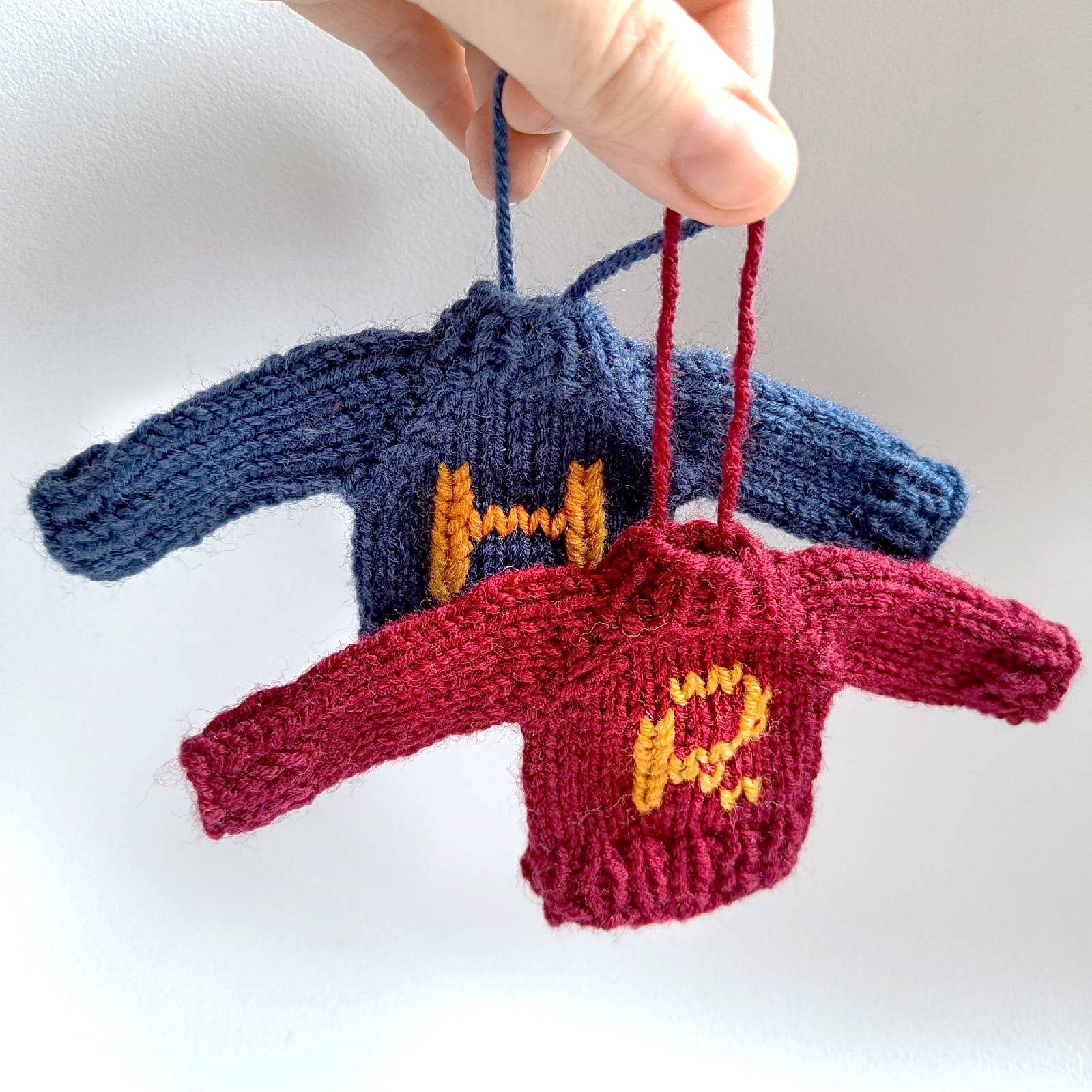 Decorated Christmas Tree Hand-Knit Sweater Ornament Tiny sweater