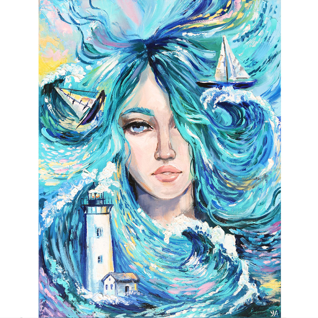 Sea Goddess Oil Painting Waves Original Art Ocean Oil Painti - Inspire ...