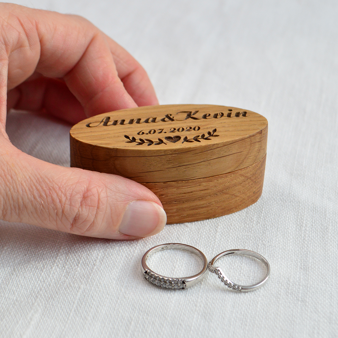 Wedding Couples Ring Box, Personalized Wooden Ring Box, Cust Inspire
