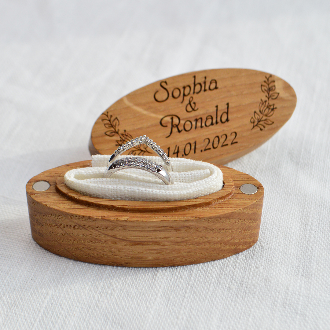 Wedding Couples Ring Box, Personalized Wooden Ring Box, Cust Inspire