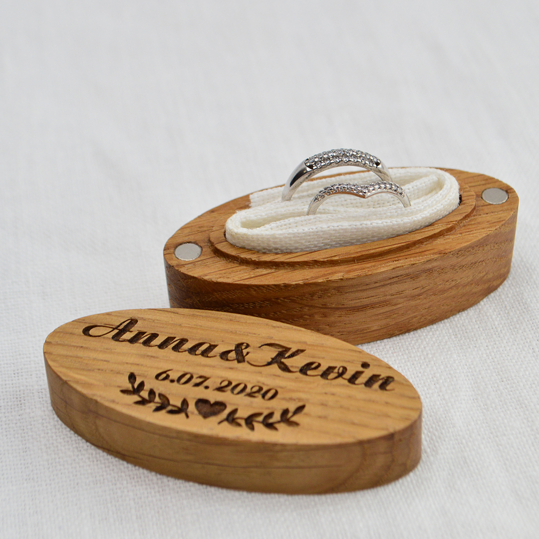 Wedding Couples Ring Box, Personalized Wooden Ring Box, Cust Inspire