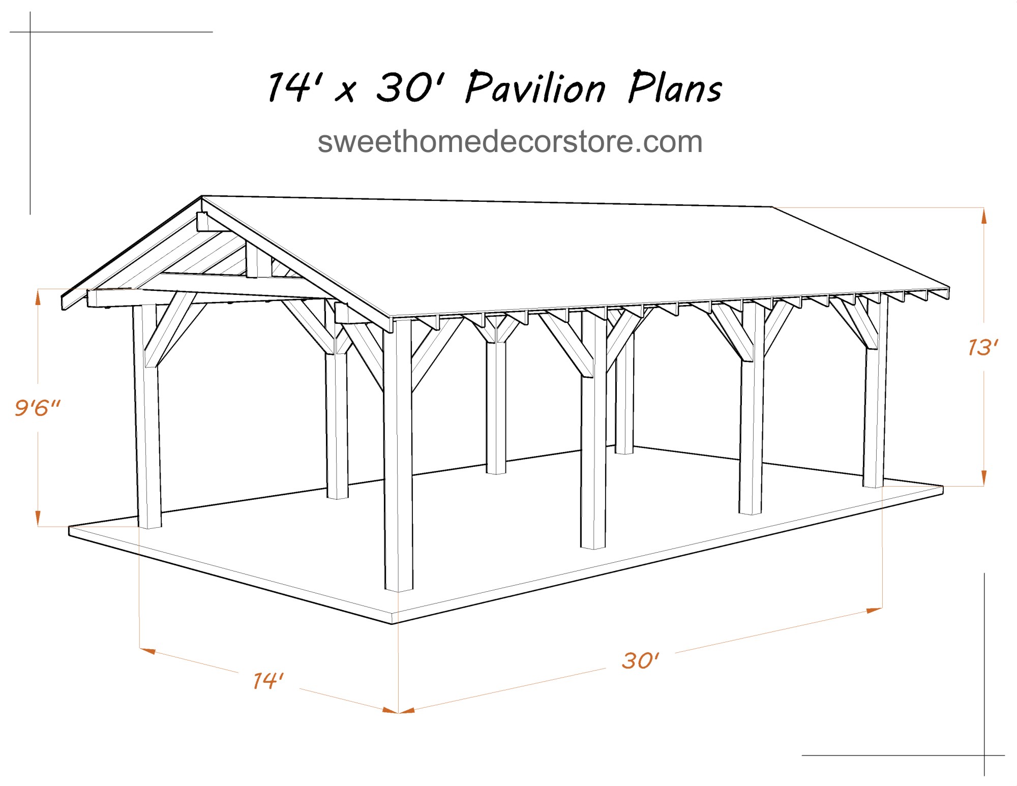 Diy 14 x 30 Gable Pavilion Plans pdf. Carport plans. Patio p Inspire