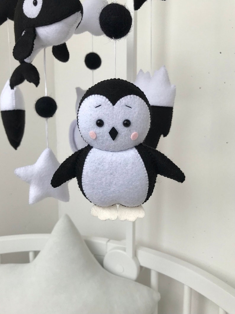 Black and white mobile, black baby mobile, black nursery dec Inspire Uplift