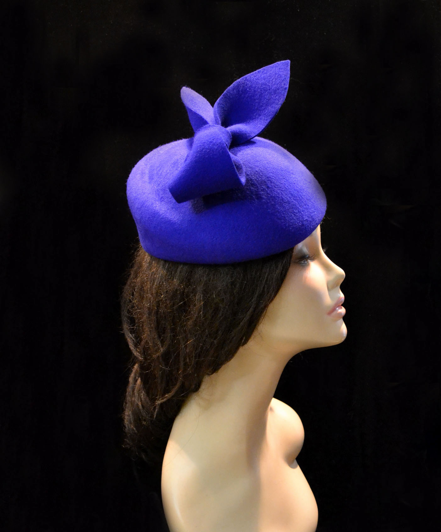 MADE TO ORDER . royal blue pillbox hat, royal blue winter ha Inspire