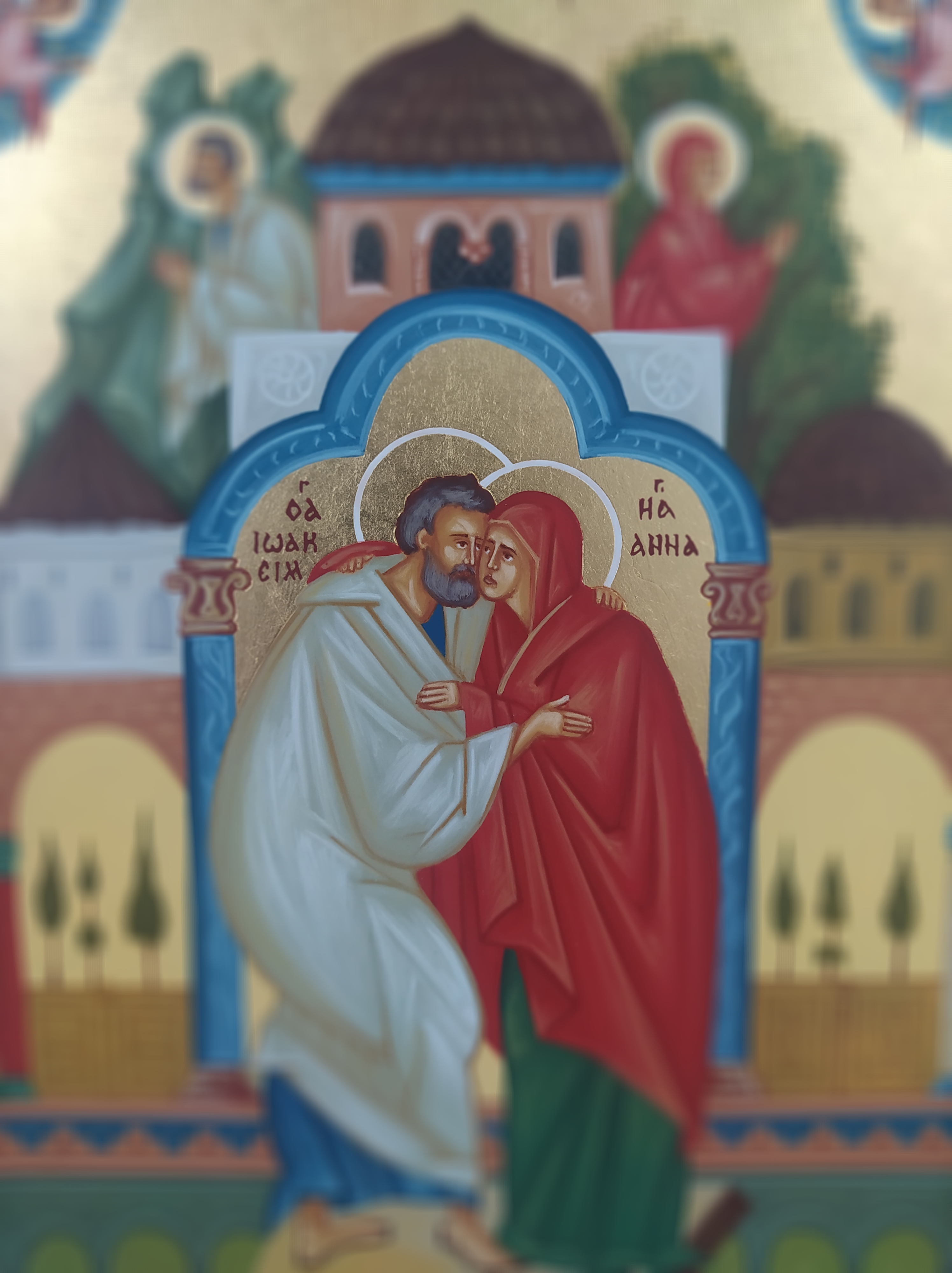 Joachim and Anna Handpainted icon Religious gift Orth Inspire Uplift