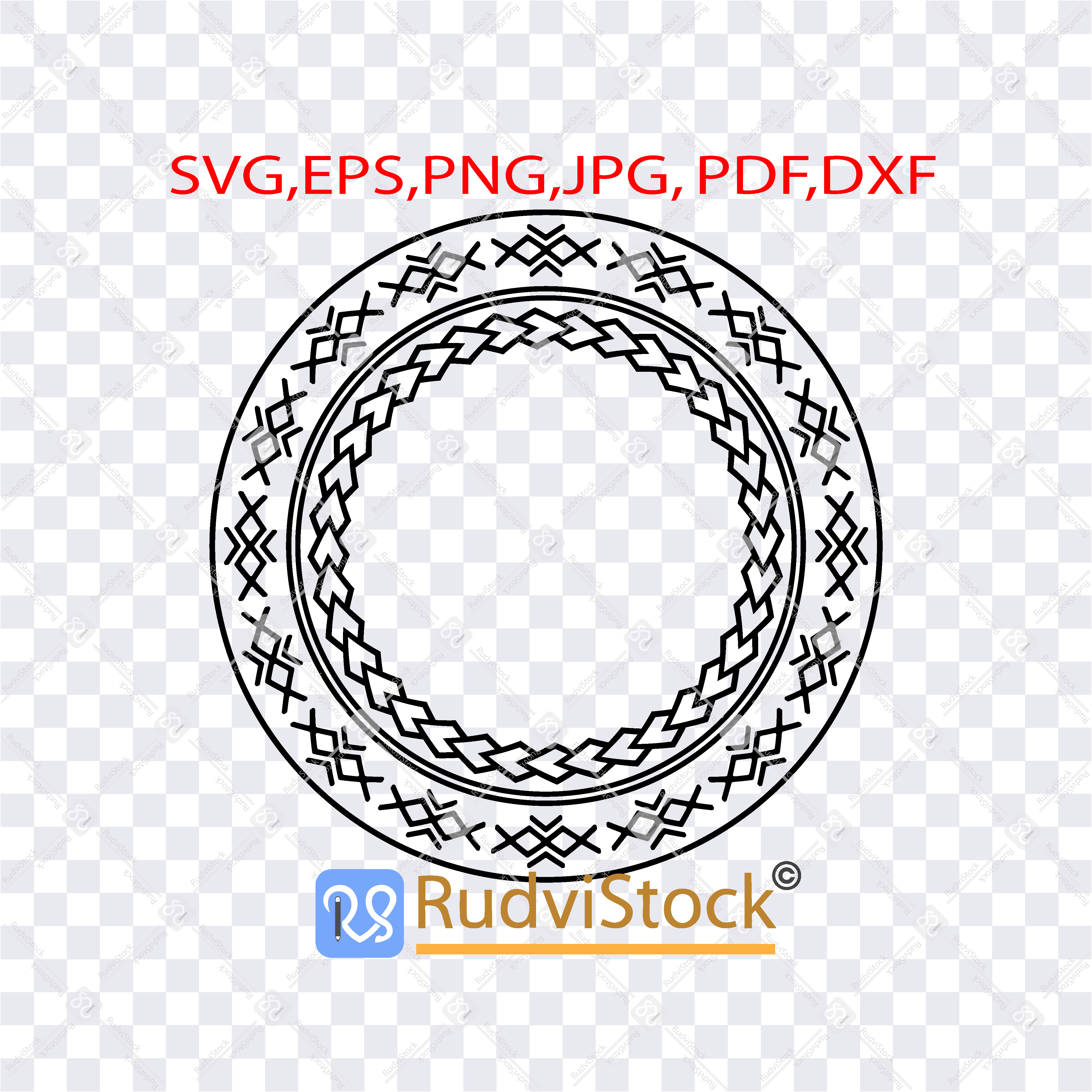 Samoan tribal tattoo circle frame border - Inspire Uplift