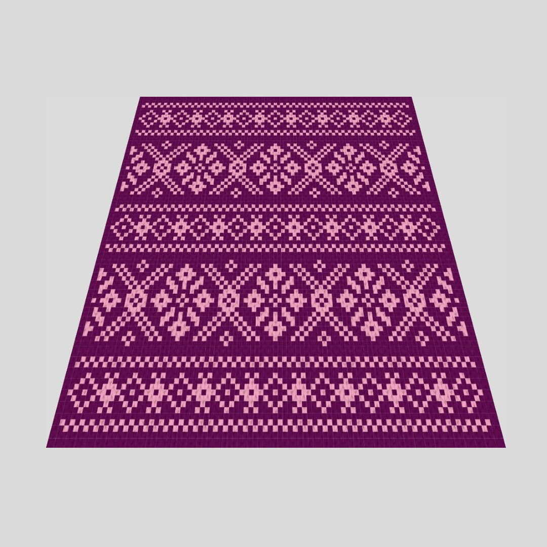 Loop yarn Romantic Evening blanket graph pattern PDF Inspire Uplift