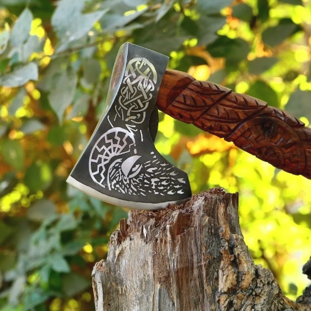 handmade-steel-tomahawk-axe-integral-ball-hammer-hunting-axe-inspire