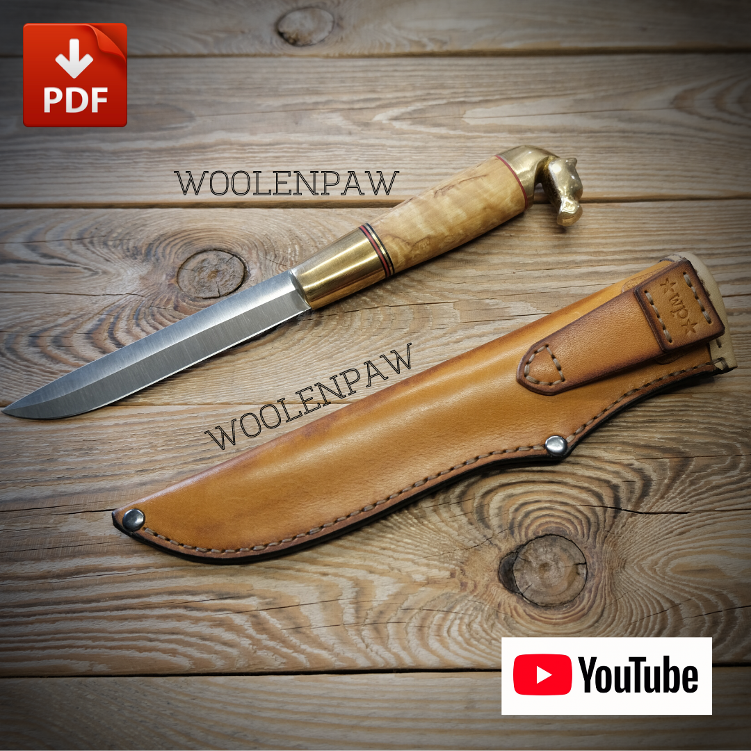 Leather pattern knife case, knife sheath PDF Inspire Uplift