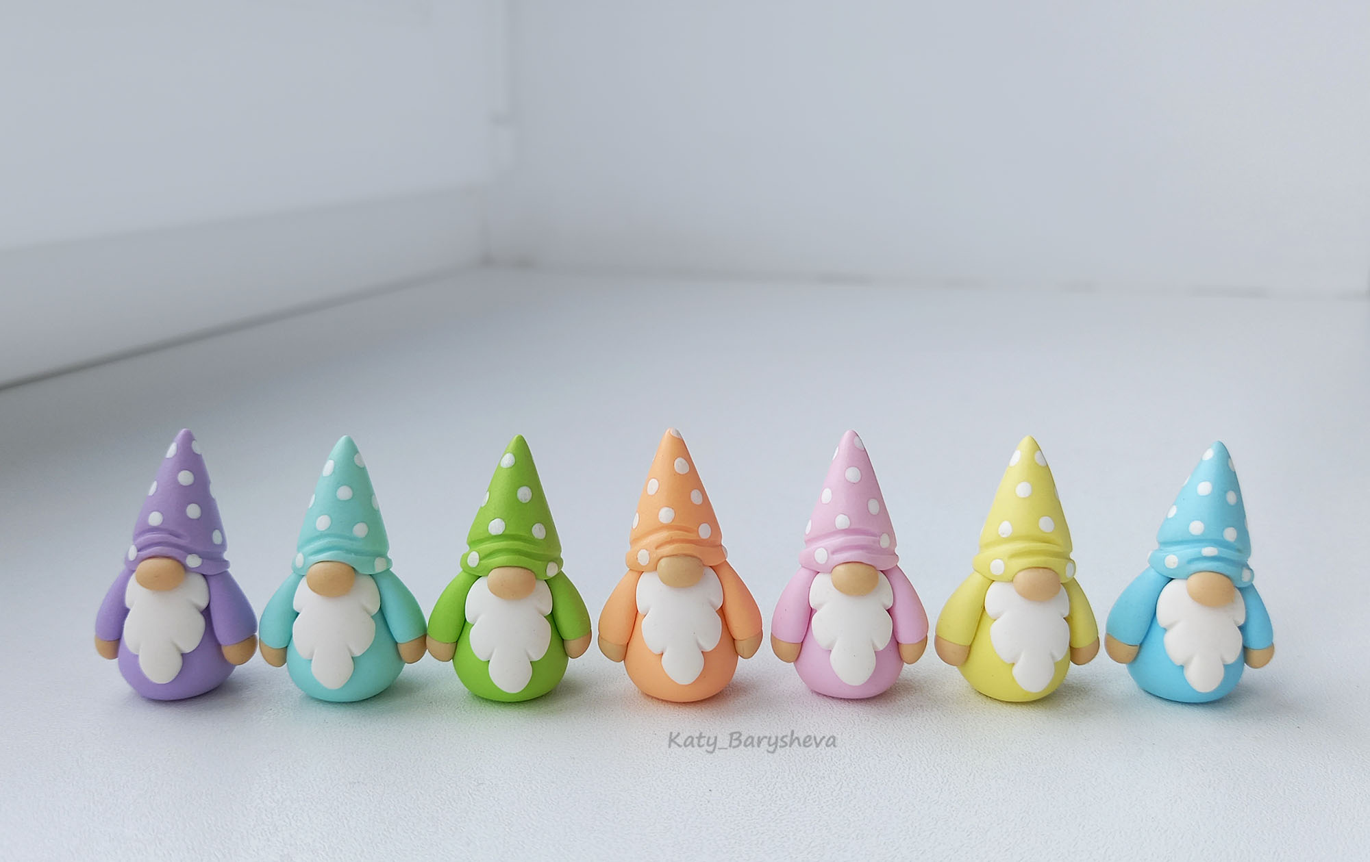 Tiny Gnome figurine / spring gnomes / little polka dot gnome - Inspire ...