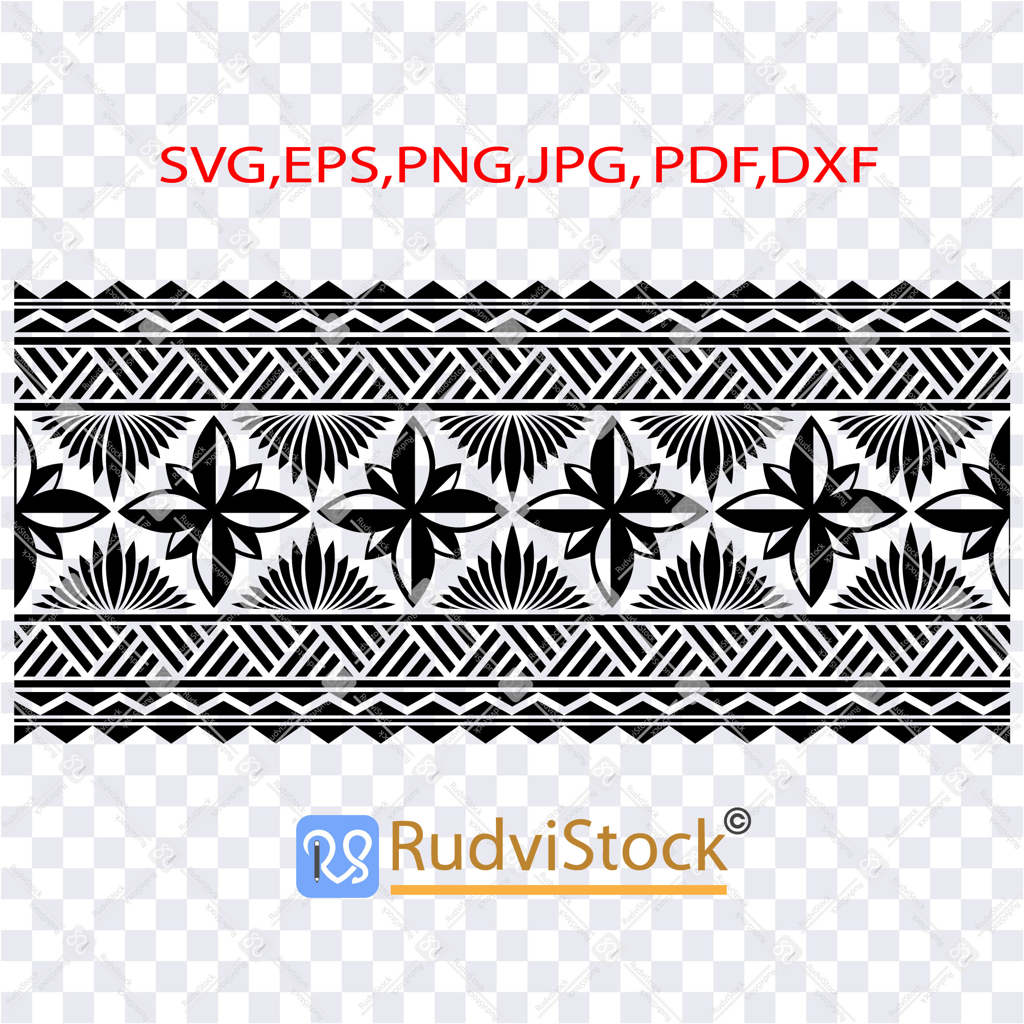 Polynesian tribal tattoo band design - Inspire Uplift