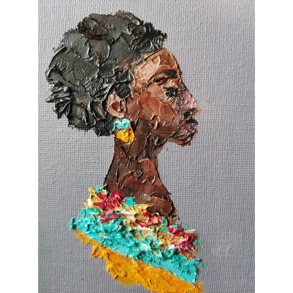 African Woman Oil Painting Original Black Beauty African Gi | Inspire ...