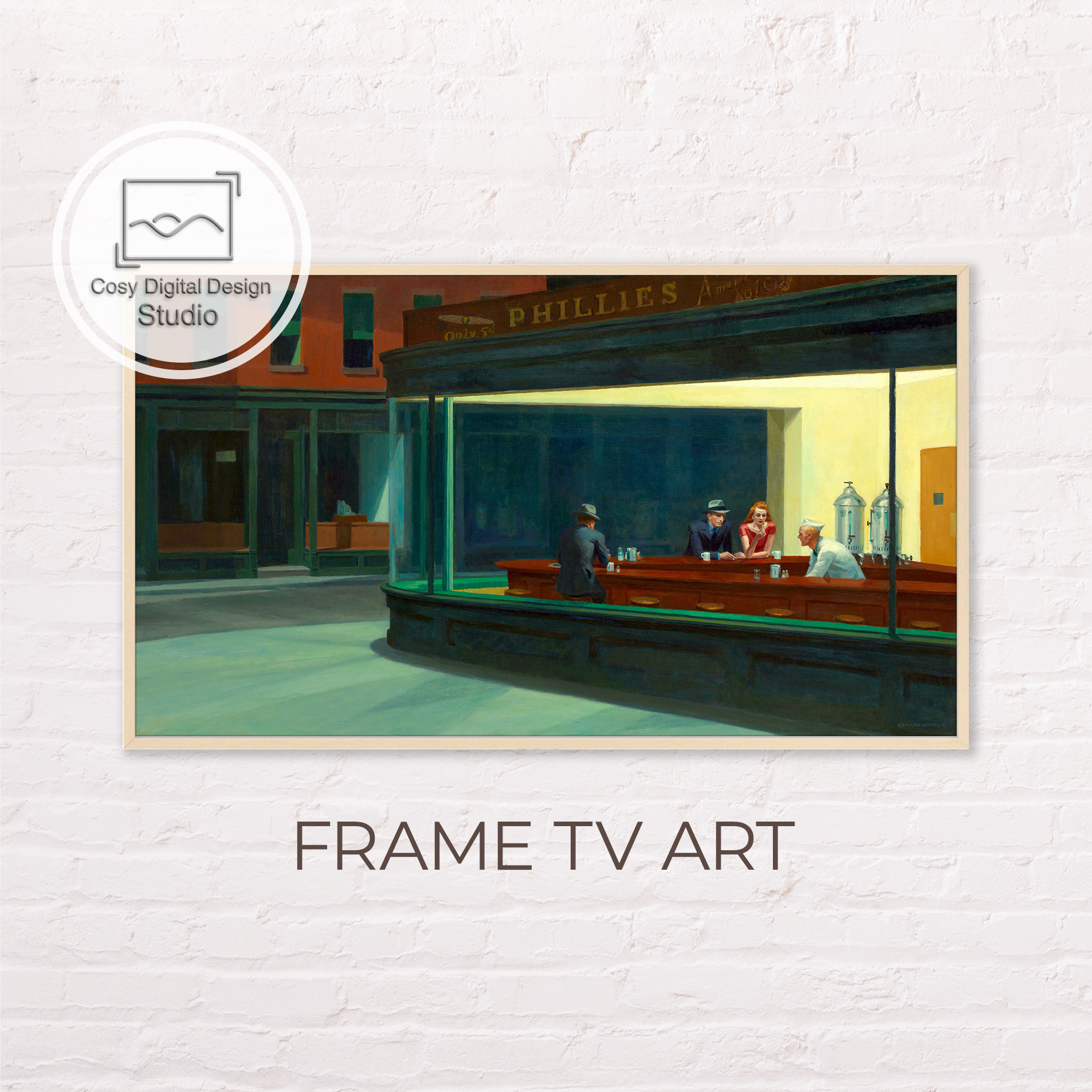 Samsung Frame Tv Art 4K Edward Hopper Vintage Portrait Art For The