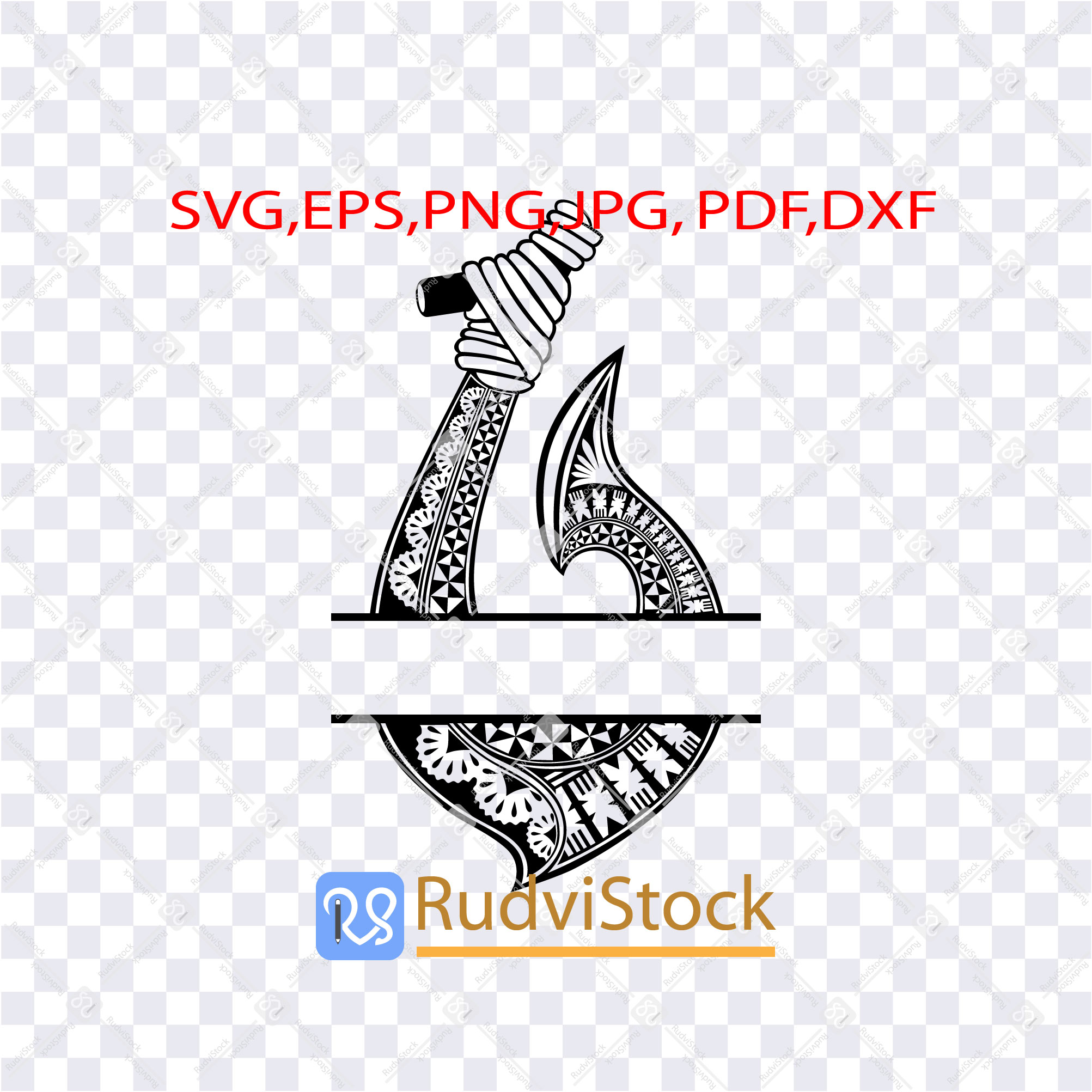 Fijian fish hook pattern design for text Inspire Uplift