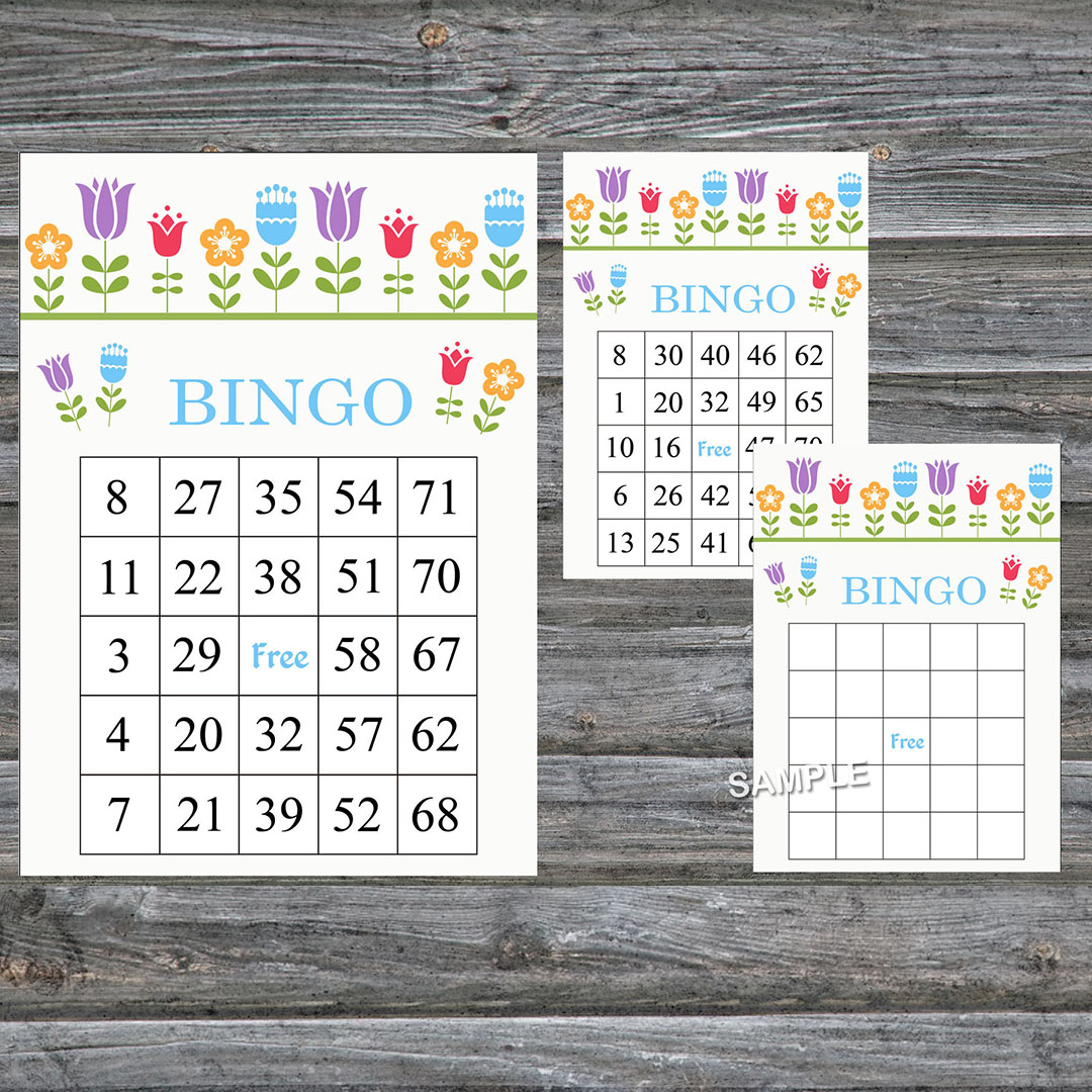 Flowers bingo game card,Floral bingo game card,Floral Printa Inspire