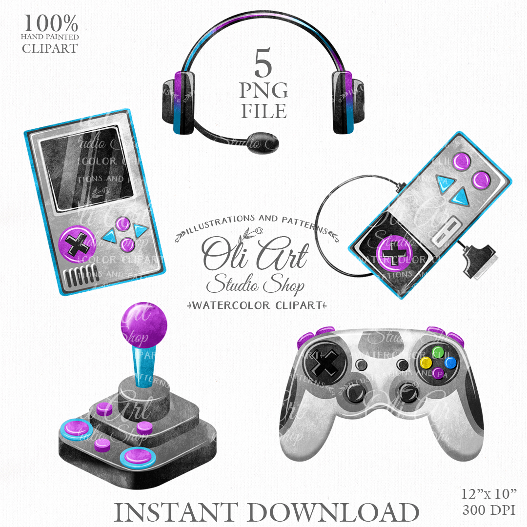 Game Clipart, Digital Image Gamer, Party Digital Clip Art, I - Inspire ...