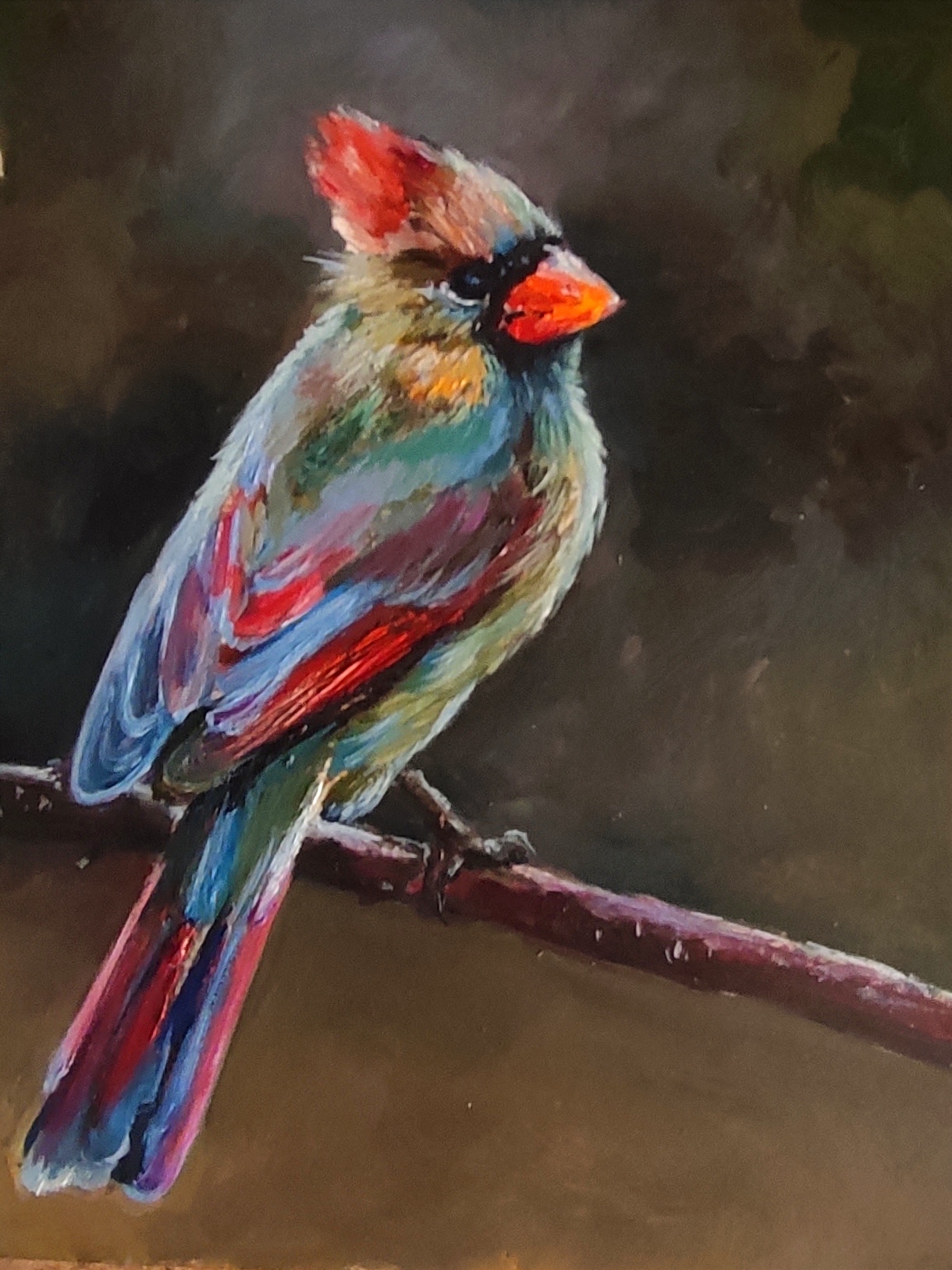 Original oil painting "Bird", original art, hand painted. Inspire Uplift