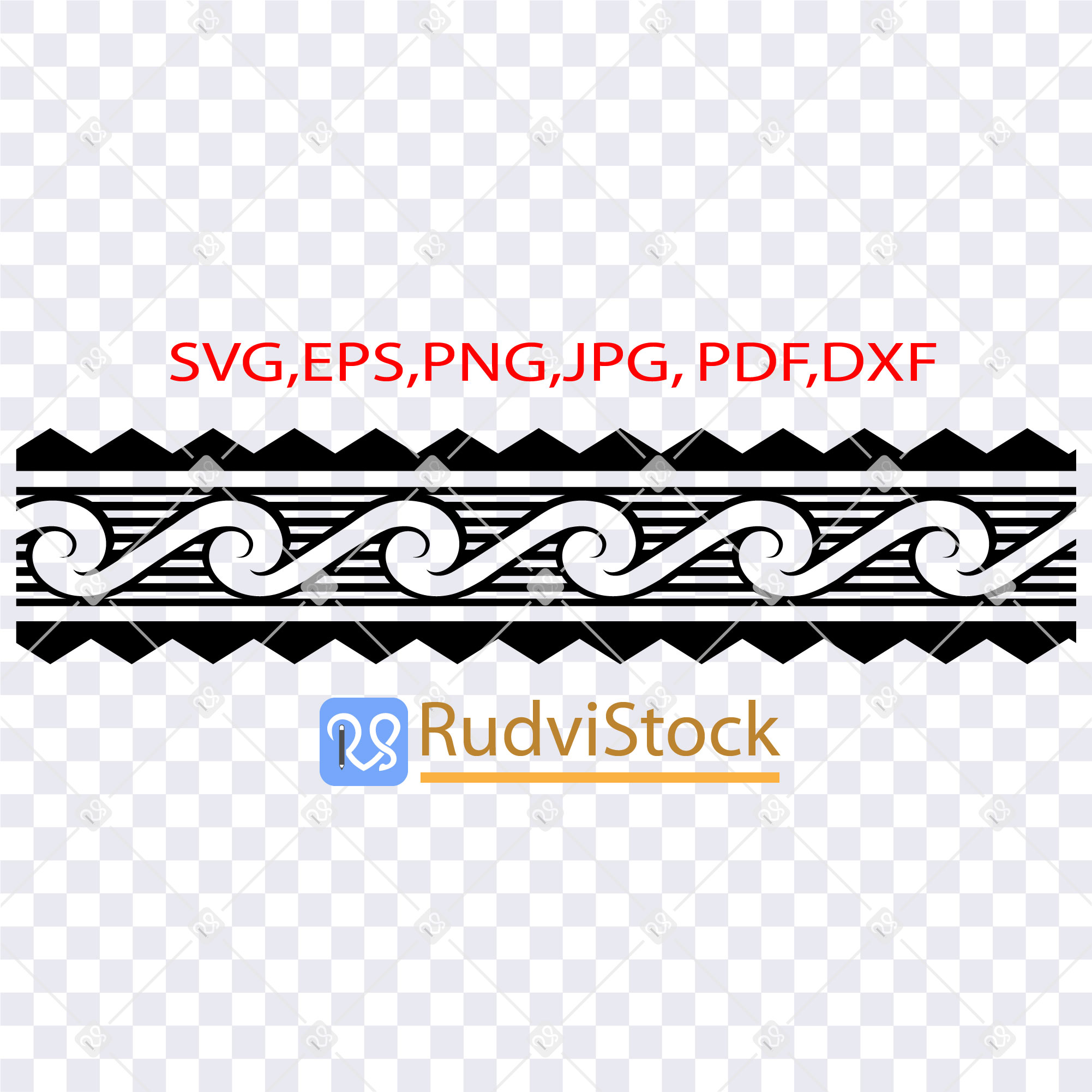 Maori seamless tattoo tribal border pattern - Inspire Uplift