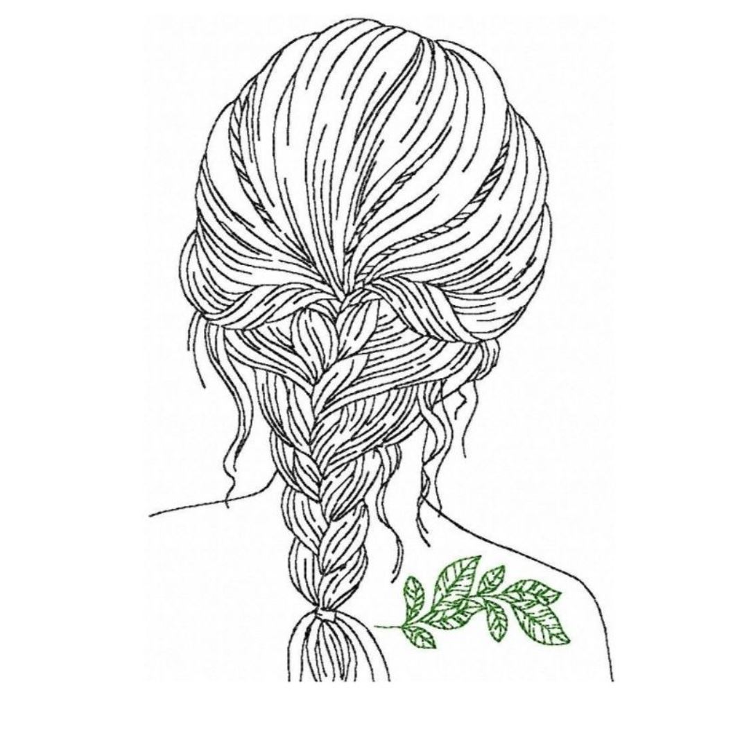 Girl hair embroidery design 3 sizes DIGITAL files for machin Inspire