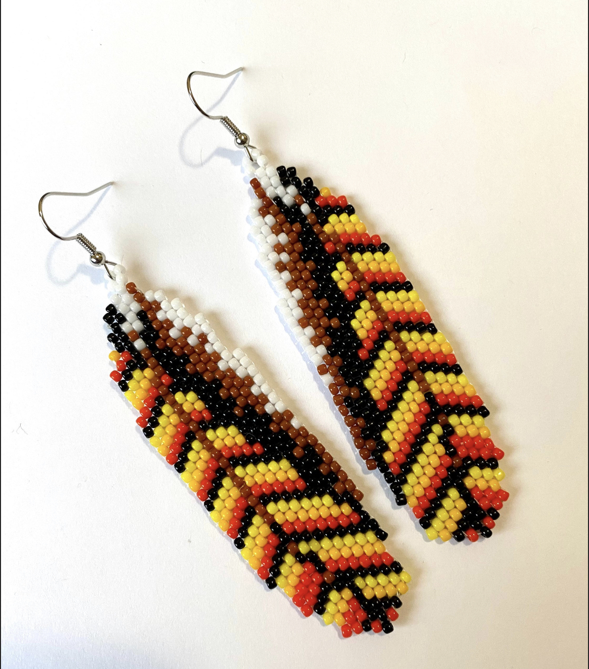 Feather Bead Dangle Earrings Inspire Uplift