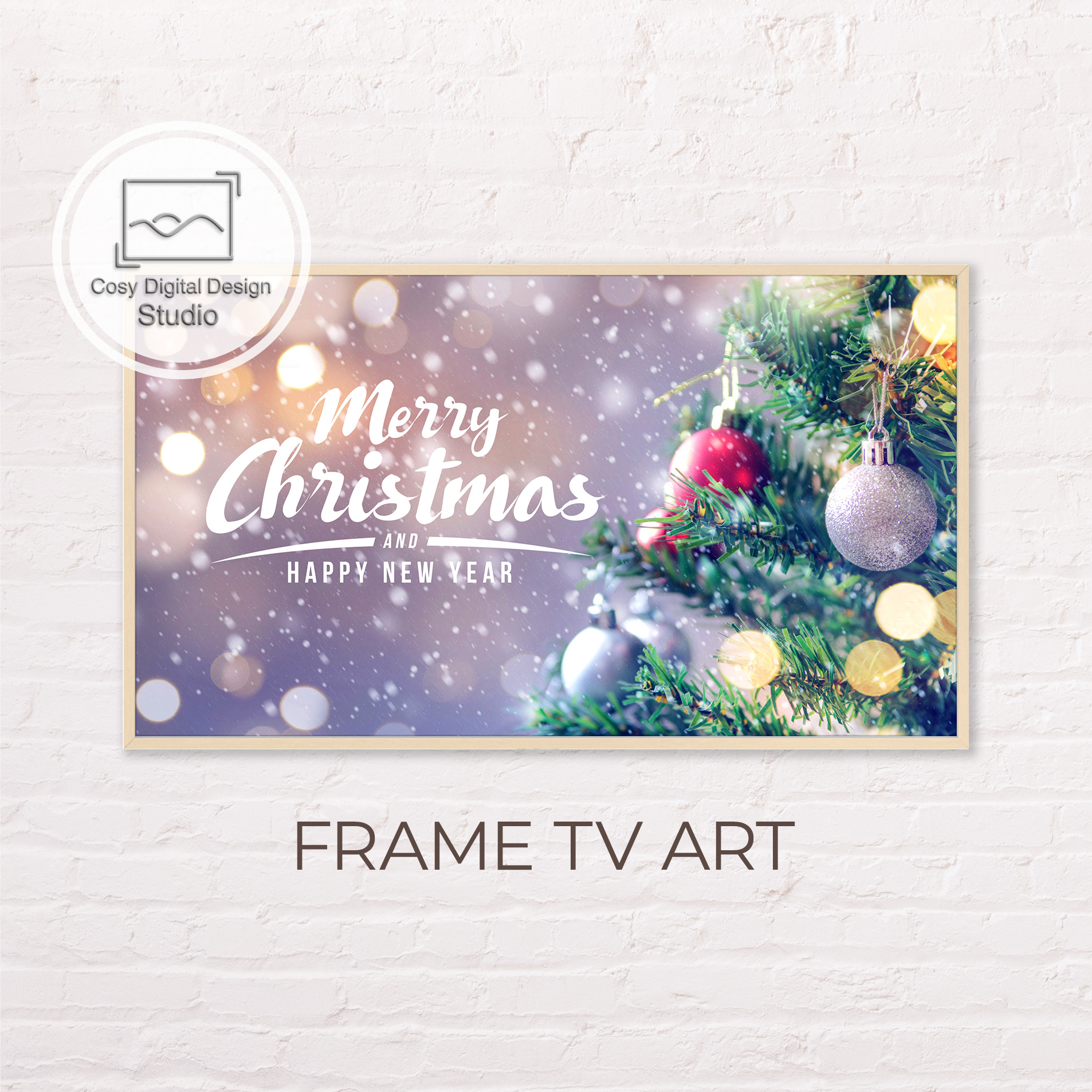 Samsung Frame TV Art | 4k Merry Christmas Tree Lettering Dec | Inspire ...