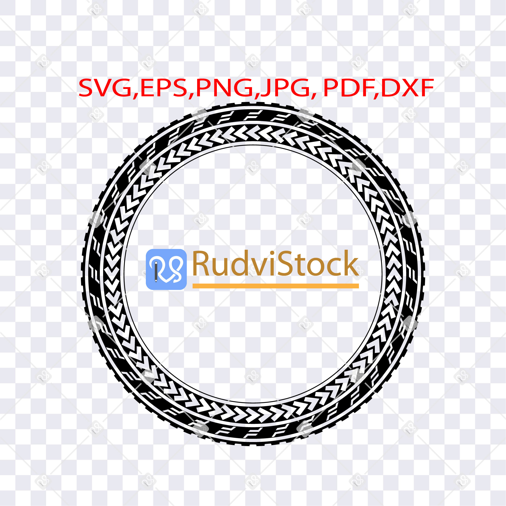 Samoan tribal tattoo circle border frame - Inspire Uplift