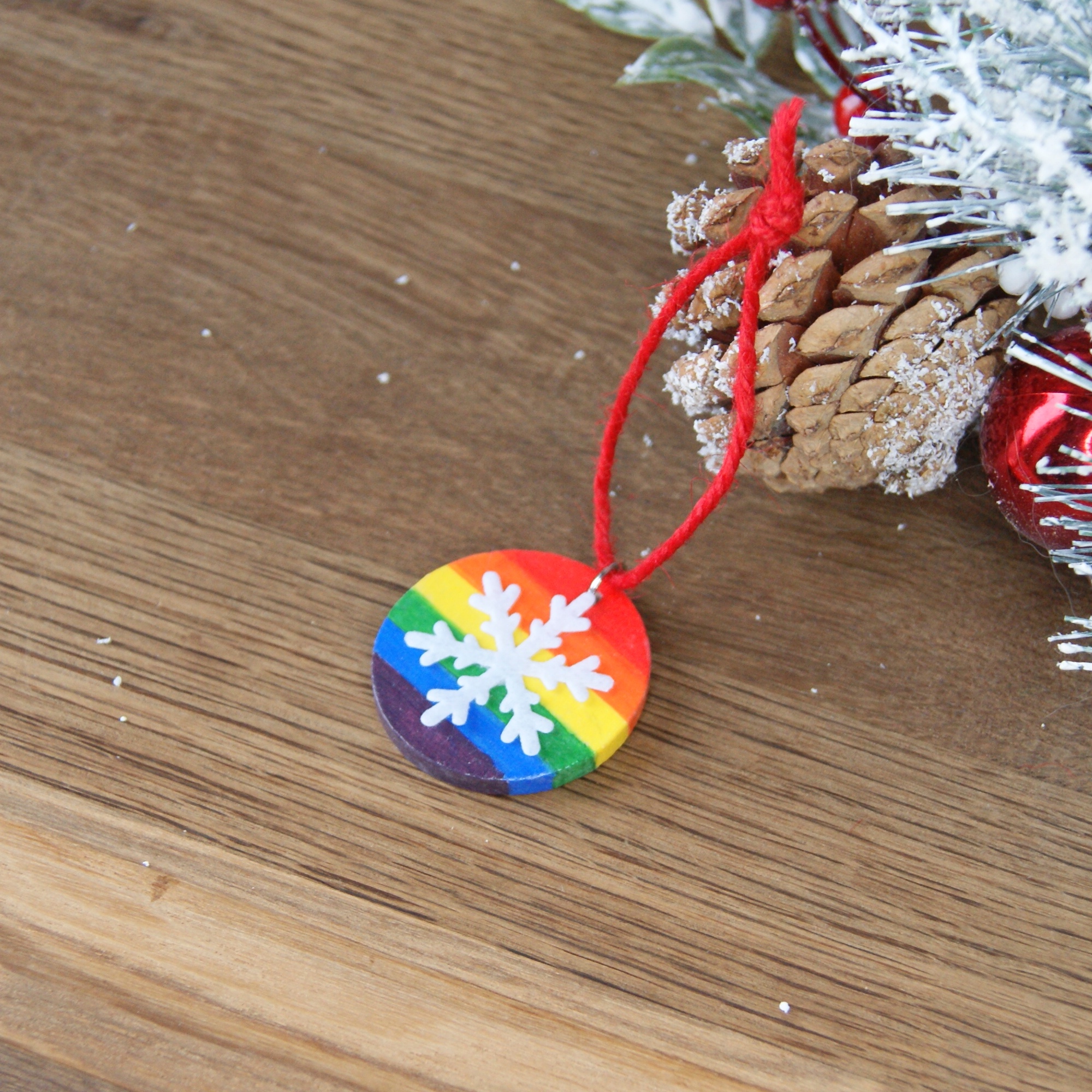 LGBT pride ornament. LGBTQ pride christmas ornament handmade Inspire Uplift
