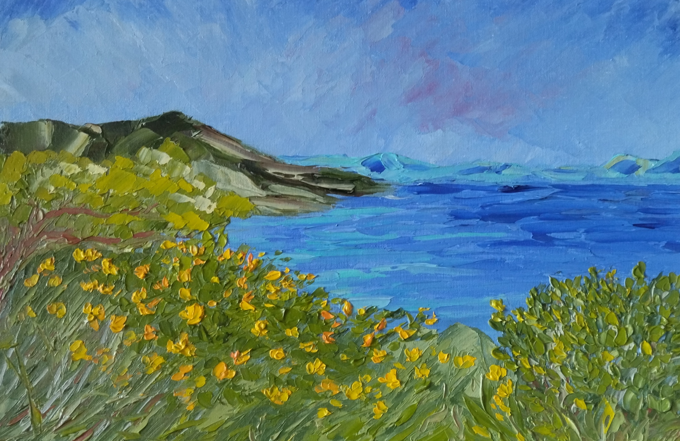 California Oil Painting Ocean Artwork Seascape Wall Art Inspire Uplift