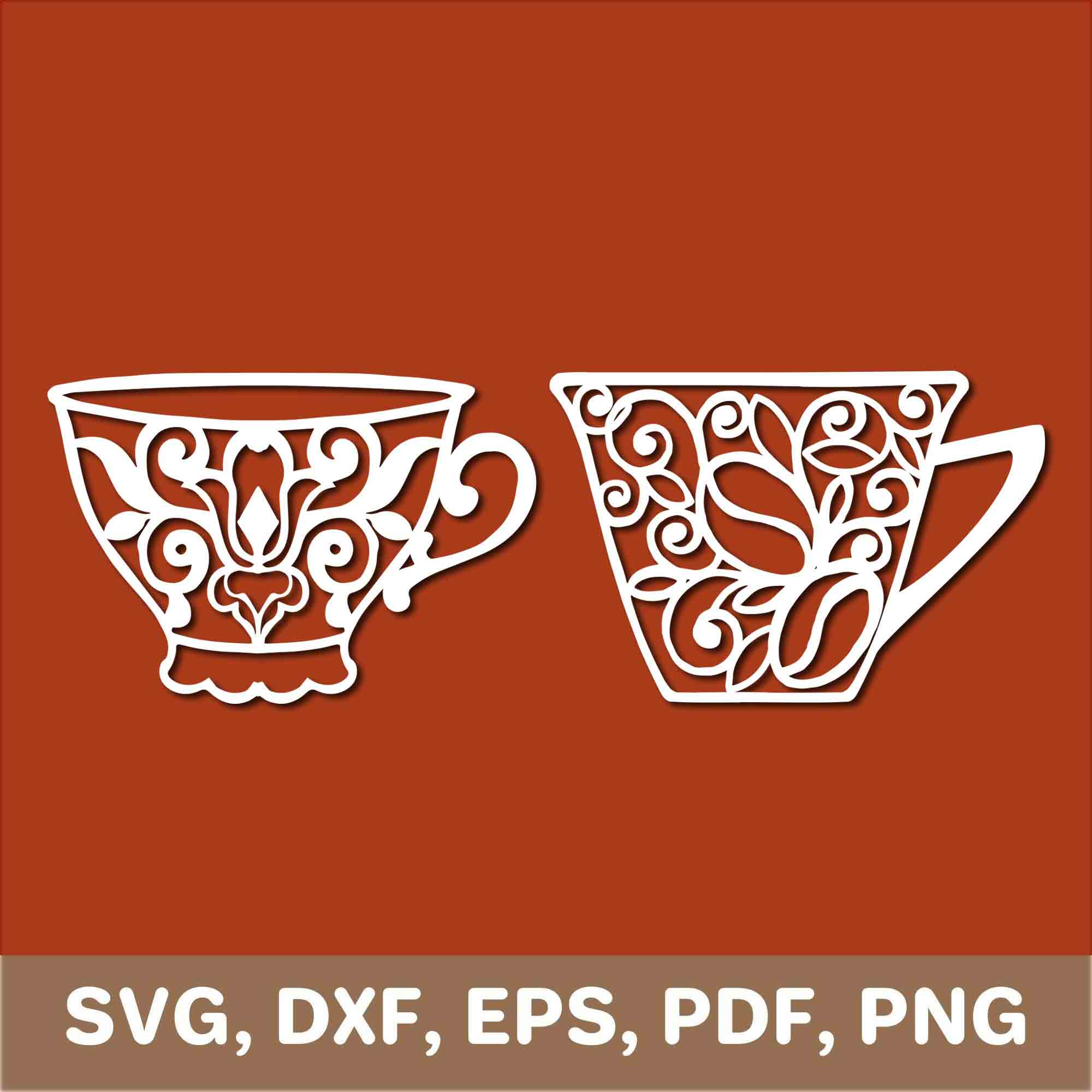 Coffee cup svg, tea cup svg, teacup svg, coffee cup dxf, tea Inspire