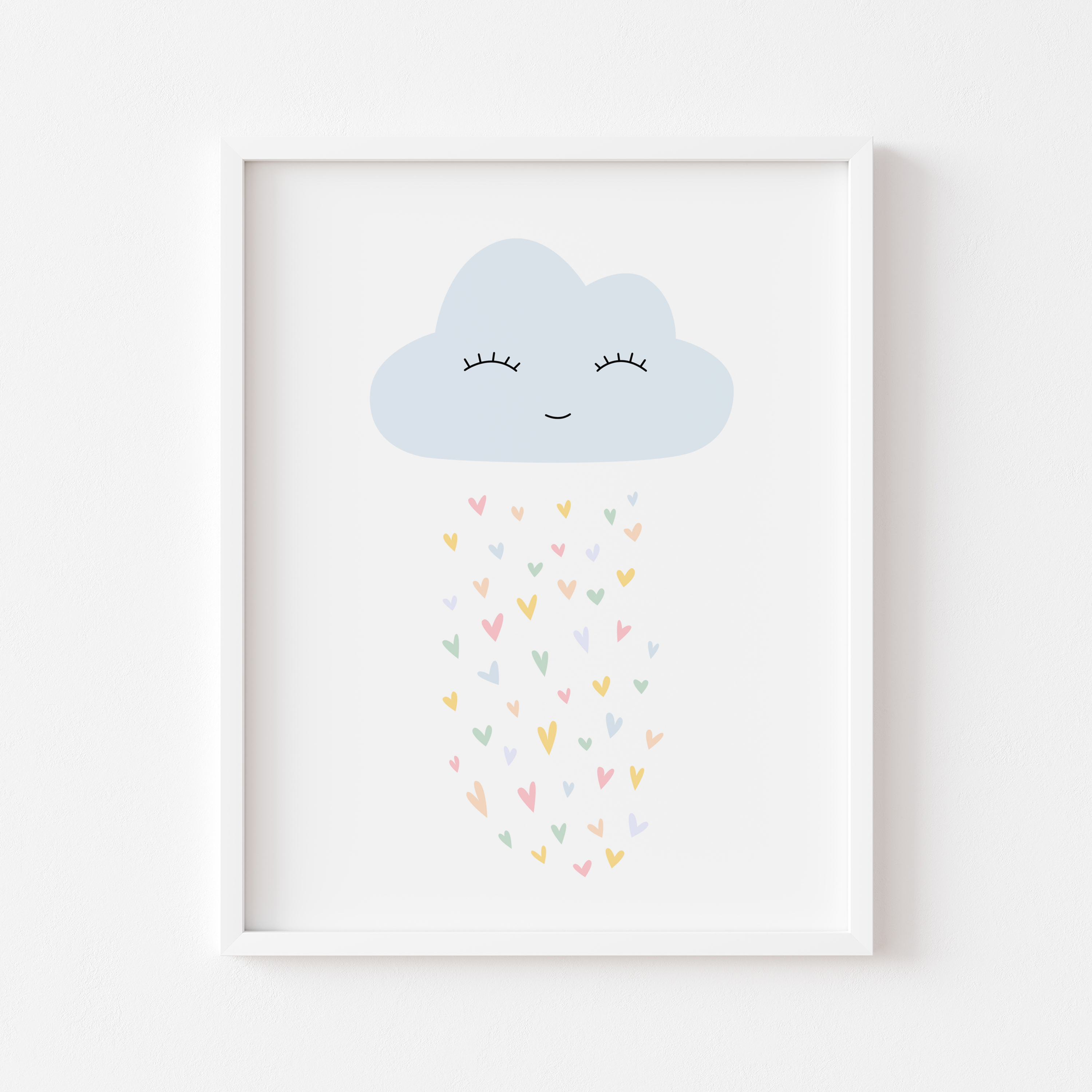 Cloud and Rain nursery print, Rain poster for baby, Simple C Inspire