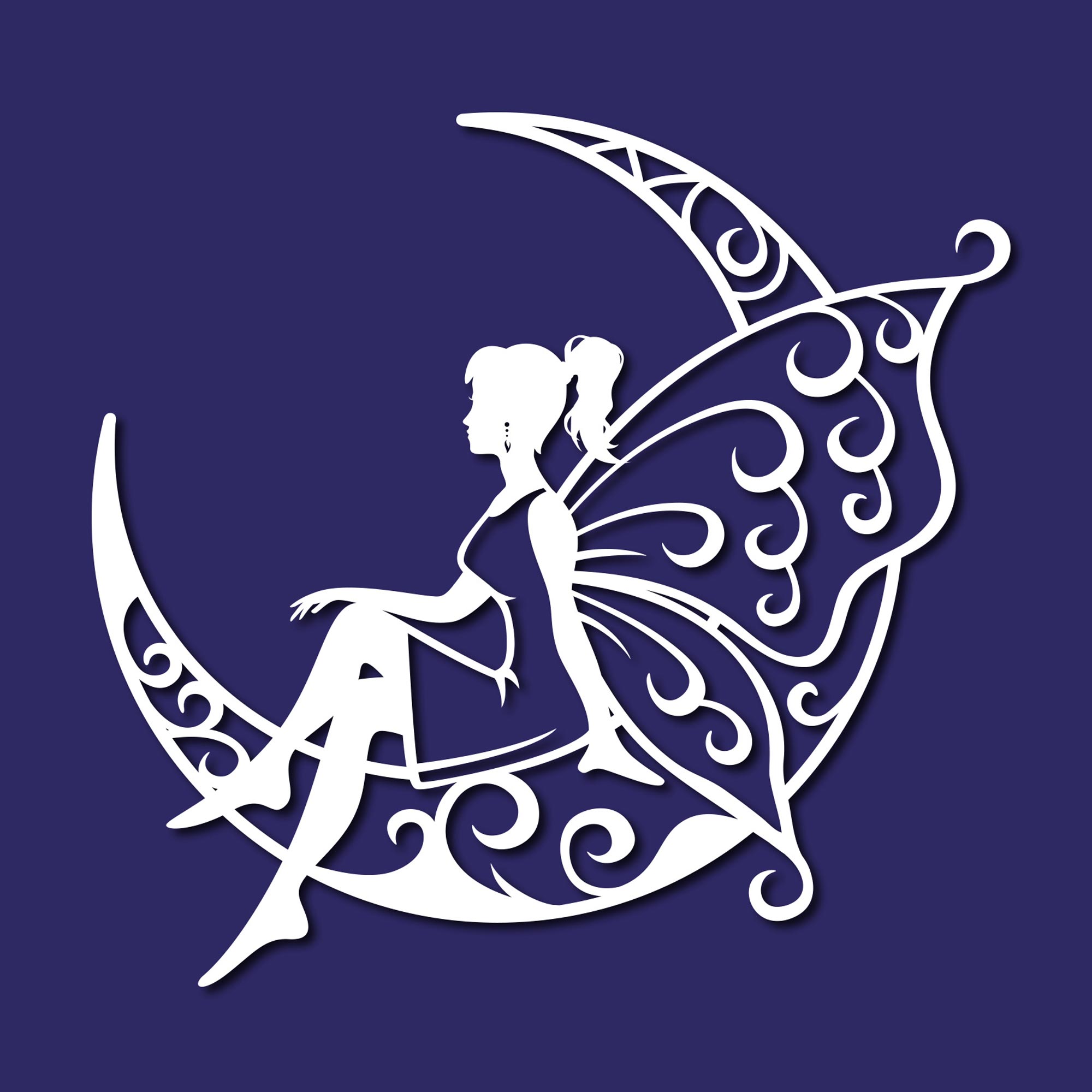 Crescent moon fairy svg, moon fairy template, moon fairy dxf - Inspire ...