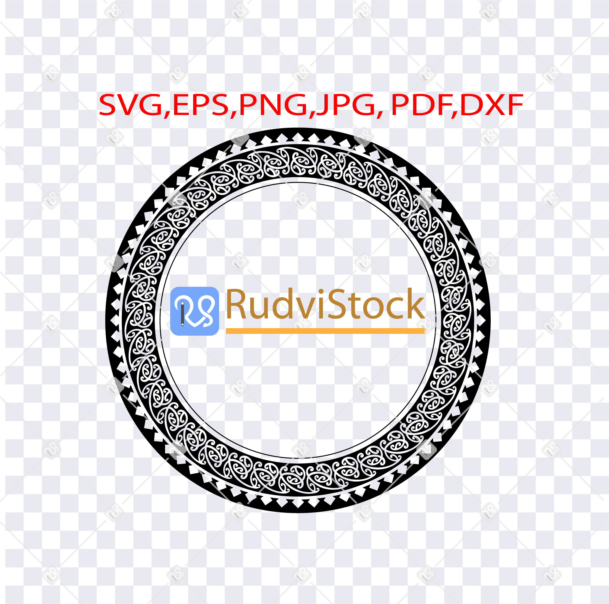 Maori pattern circle frame border - Inspire Uplift