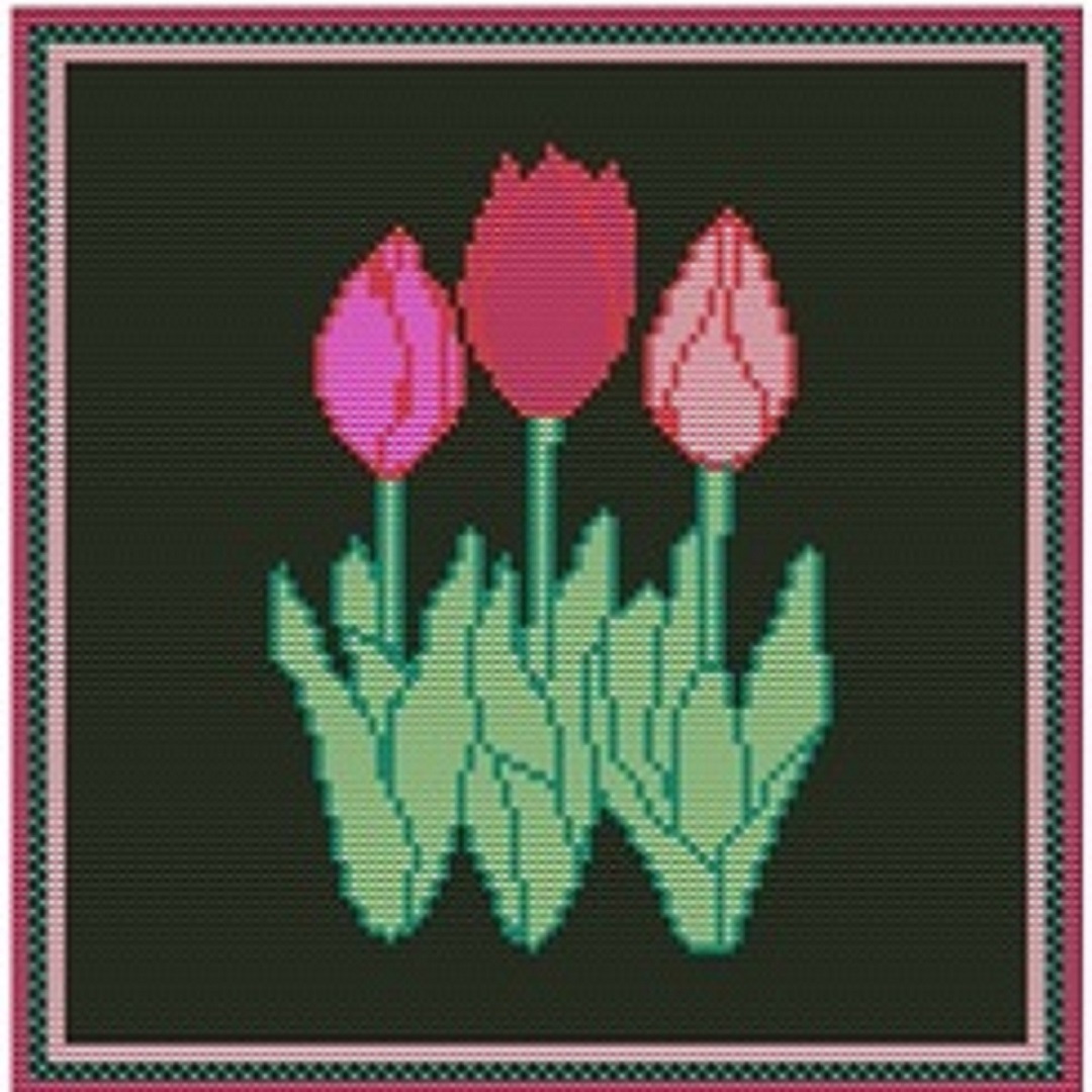Cross stitch Tulips Bouquet cross stitch pattern DIY handmad Inspire