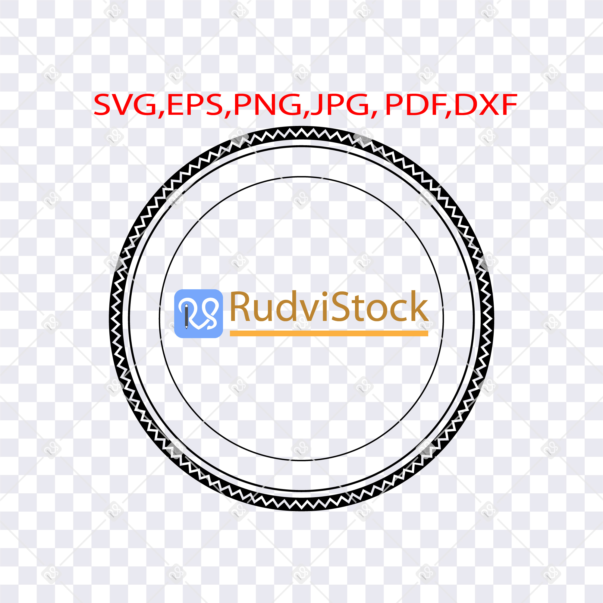 Polynesian circle frame border digital stencil | Inspire Uplift