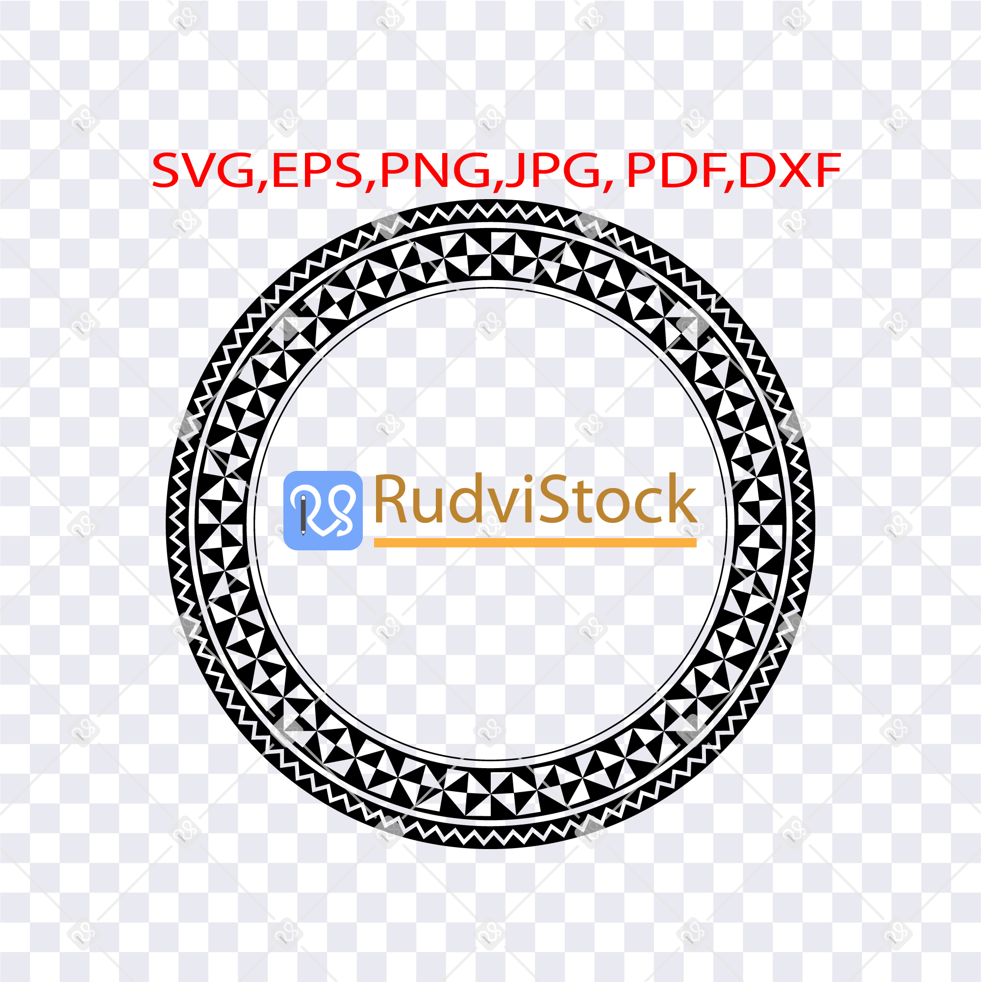 Polynesian tribal tattoo circle border stencil - Inspire Uplift