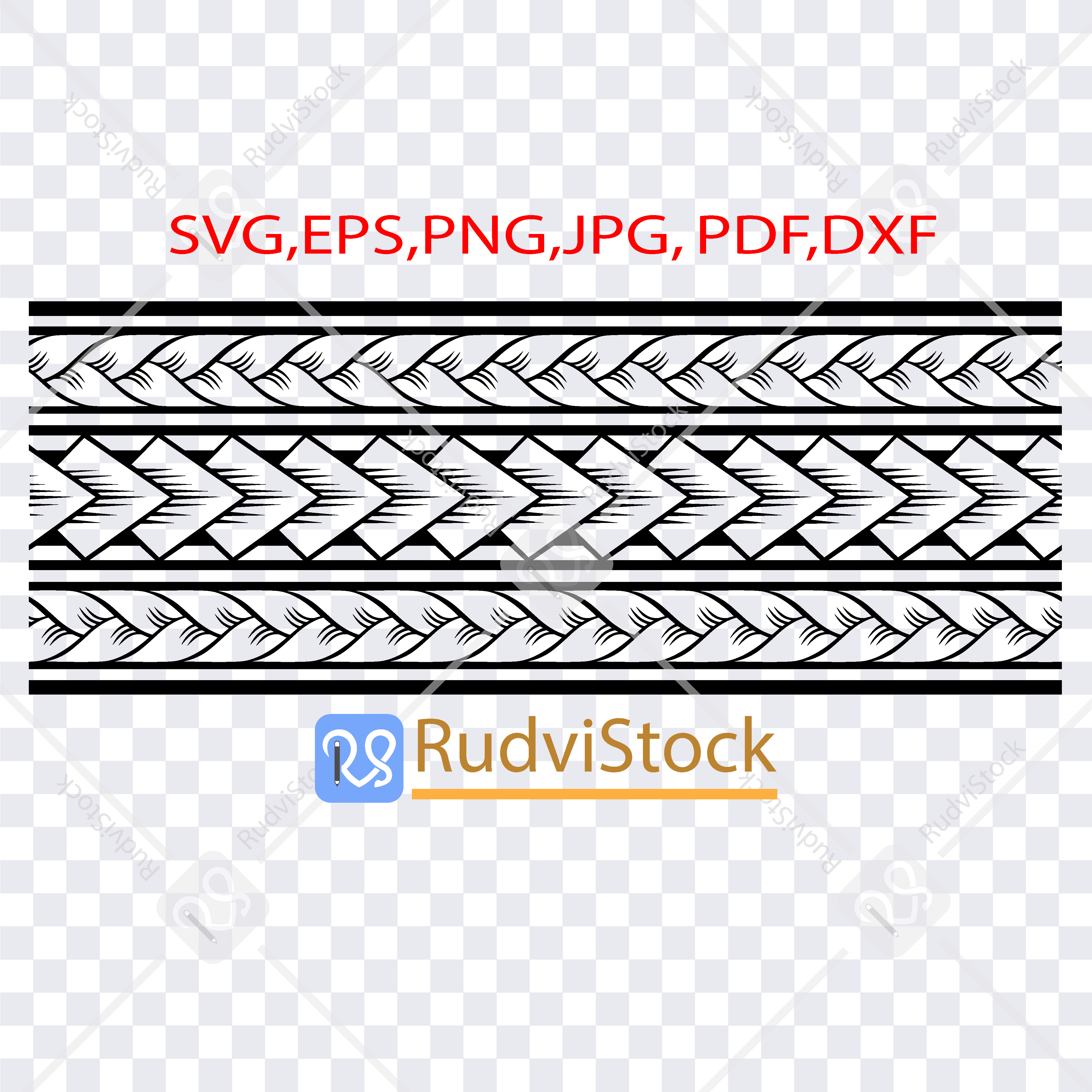 Polynesian pattern tribal tattoo band design - Inspire Uplift