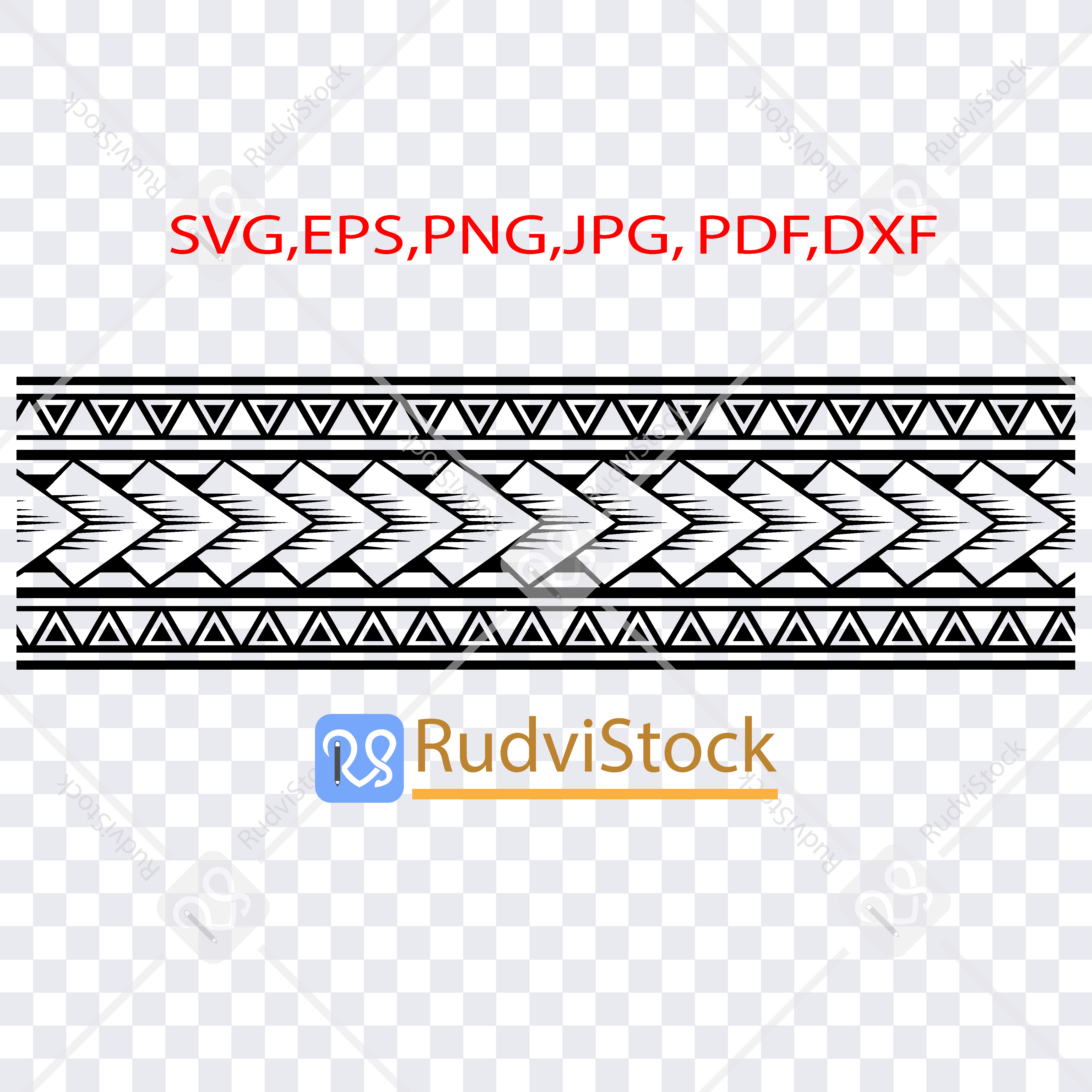 Polynesian tribal tattoo band design - Inspire Uplift