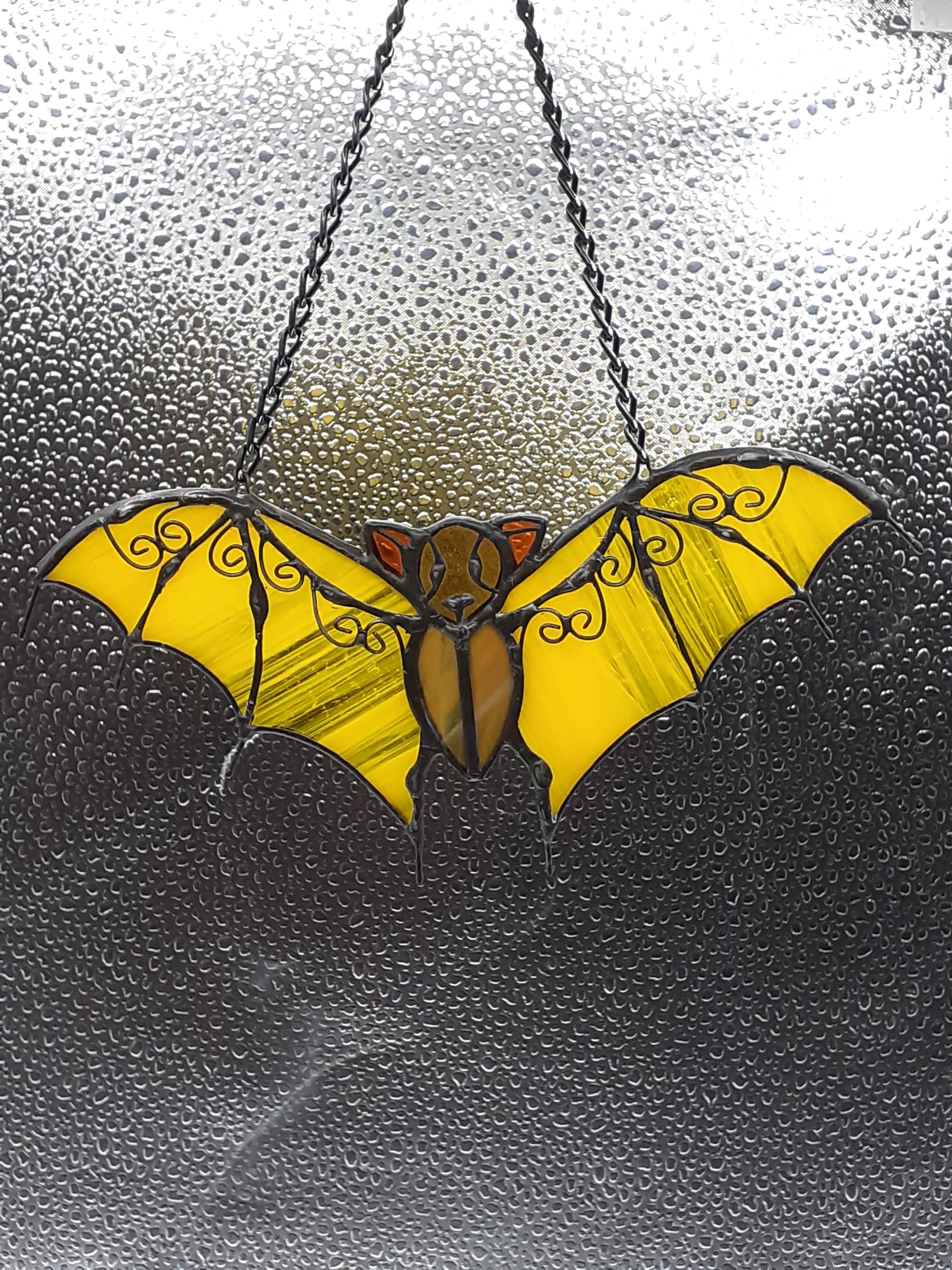 Stained Glass Bat, Stained Glass Window Hanging Bats, Staine - Inspire ...