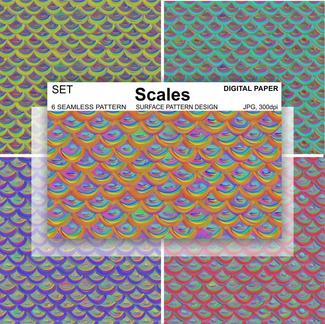 Scales Neon Seamless Pattern Tile Digital Paper Wallpaper Fa | Inspire ...