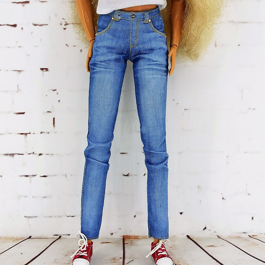 Light blue jeans for Barbie Tall doll and other simil - Inspire Uplift