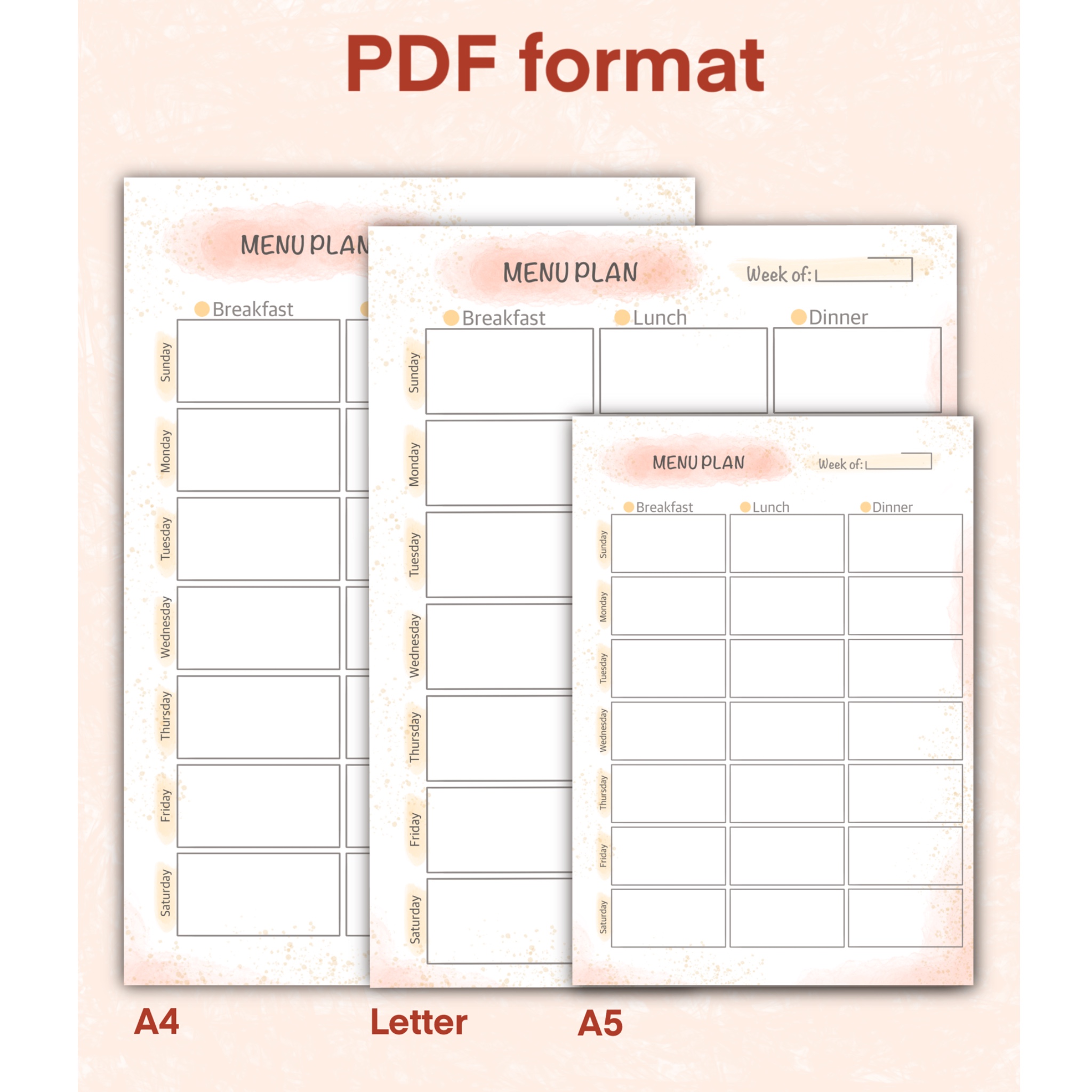 Menu Plan, Weekly Meal Planner, Meal Planner, Grocery List, - Inspire ...