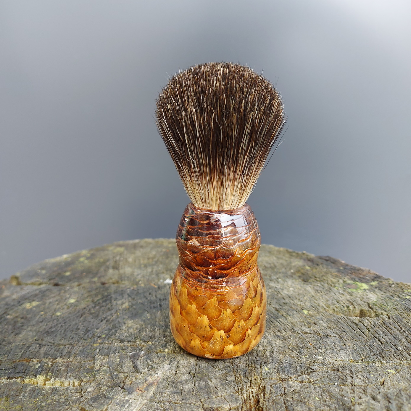 Black badger shaving brush with handmade handle from fircon Inspire