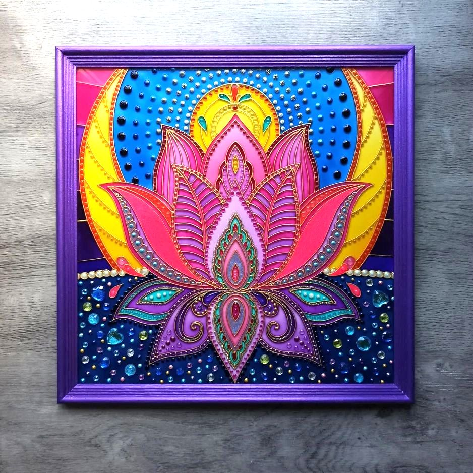 Lotus flower home wall decor Mystical mandala Spiritual gift Inspire