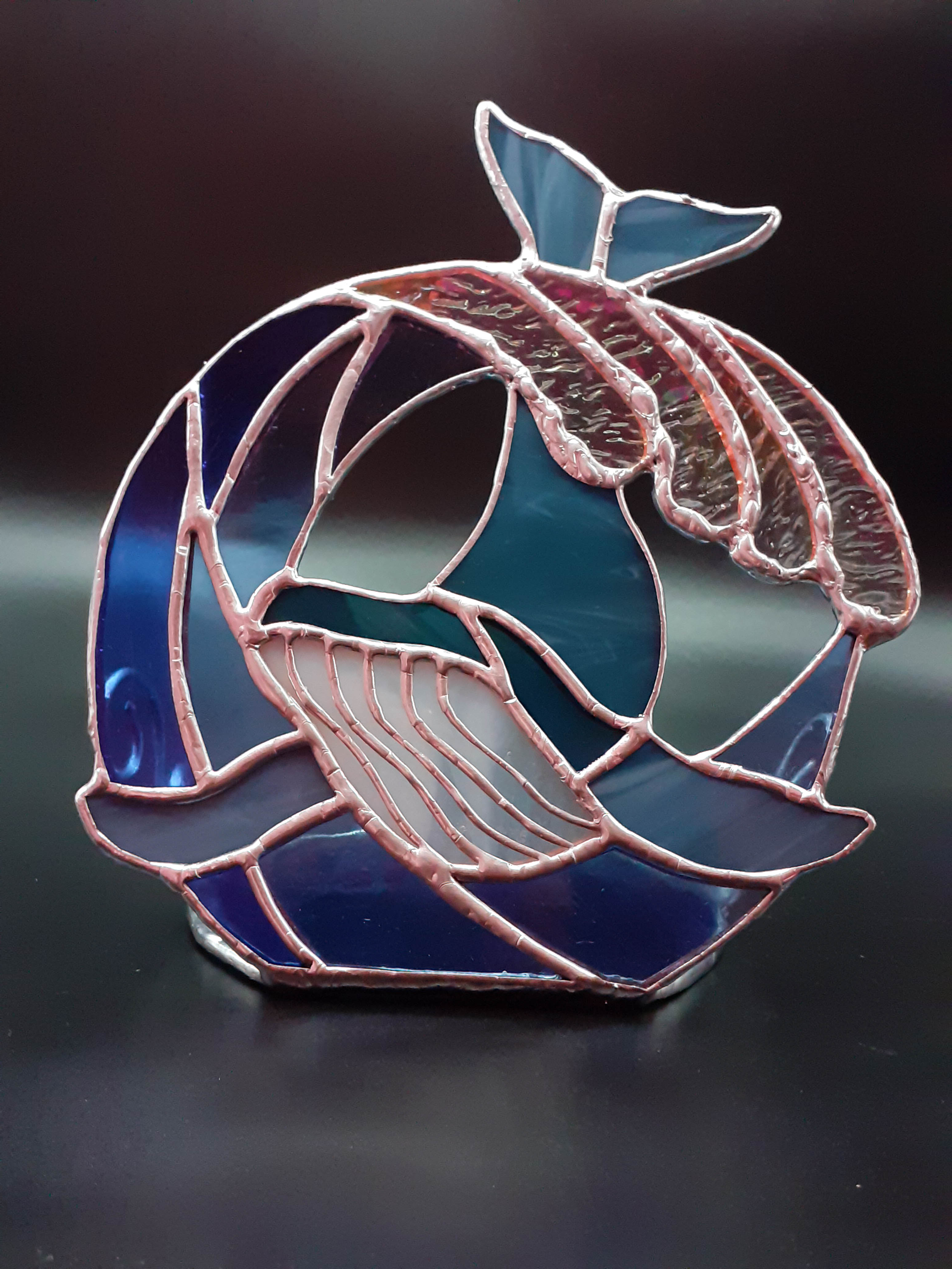 Stained Glass Whale Candle Holder, Ocean Wave Stained Glass Inspire