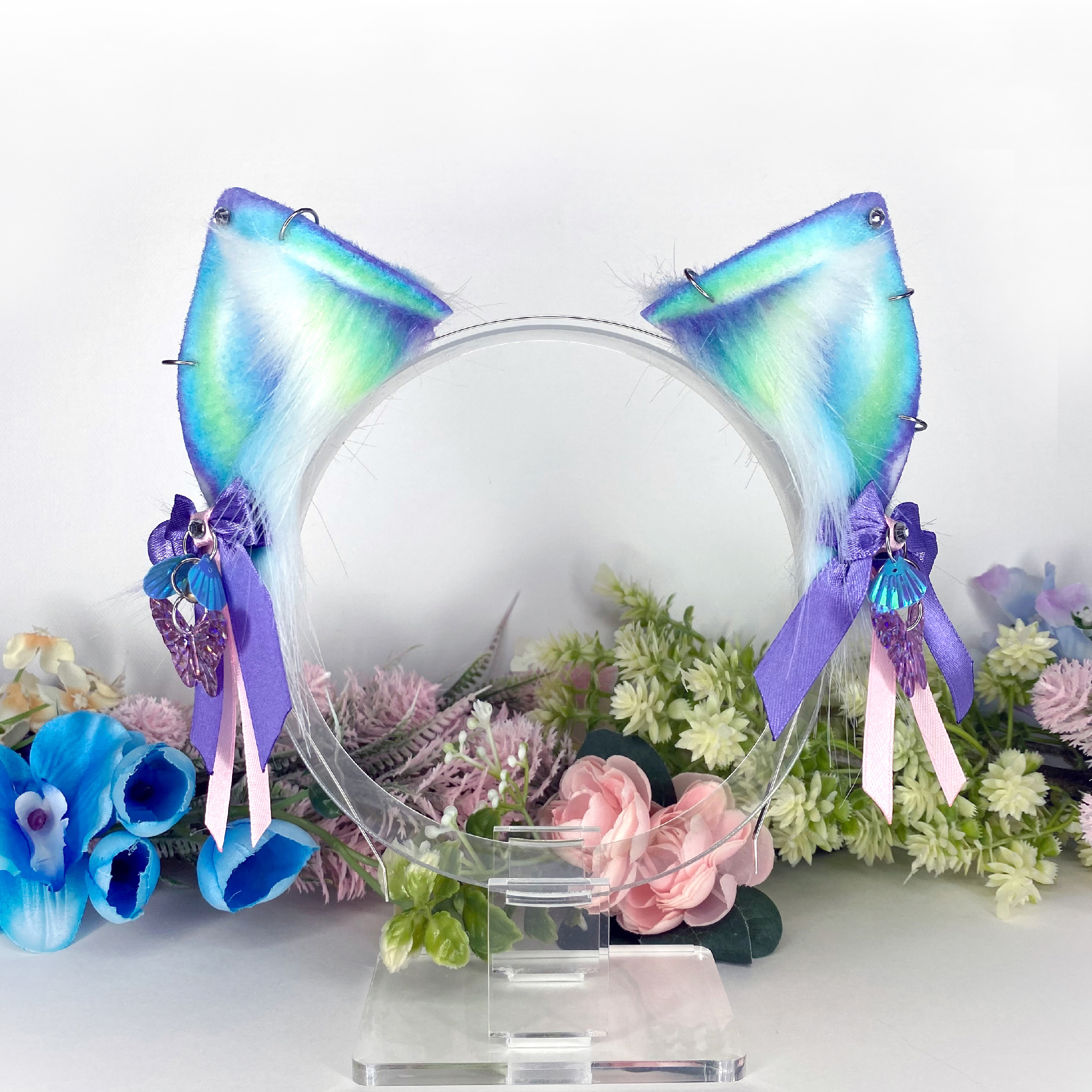 Galaxy cat ears Blue kitten ears Cosplay ears Neko ears Inspire Uplift