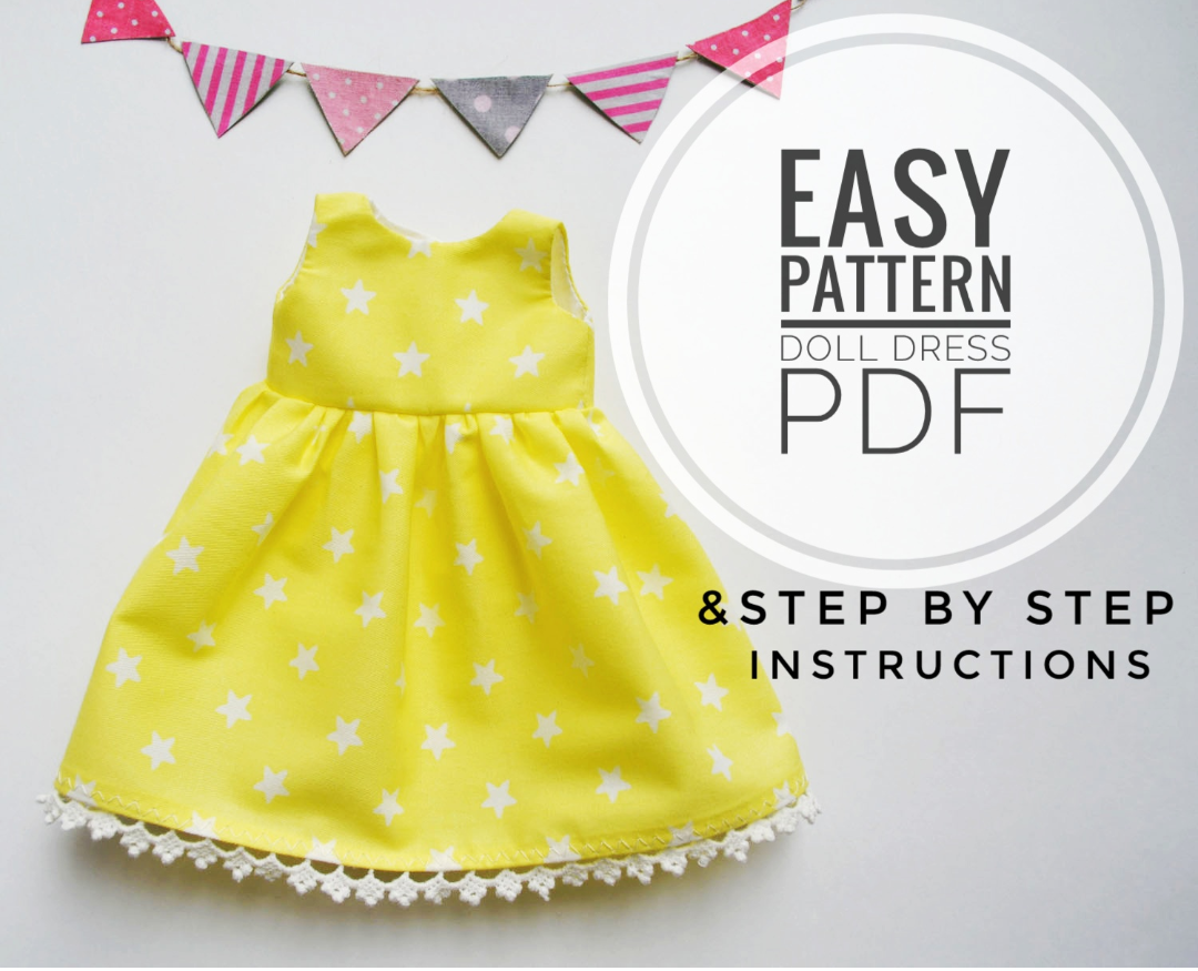 Tutorial doll dress, Sewing Pattern, DIY dress for doll PDF - Inspire ...